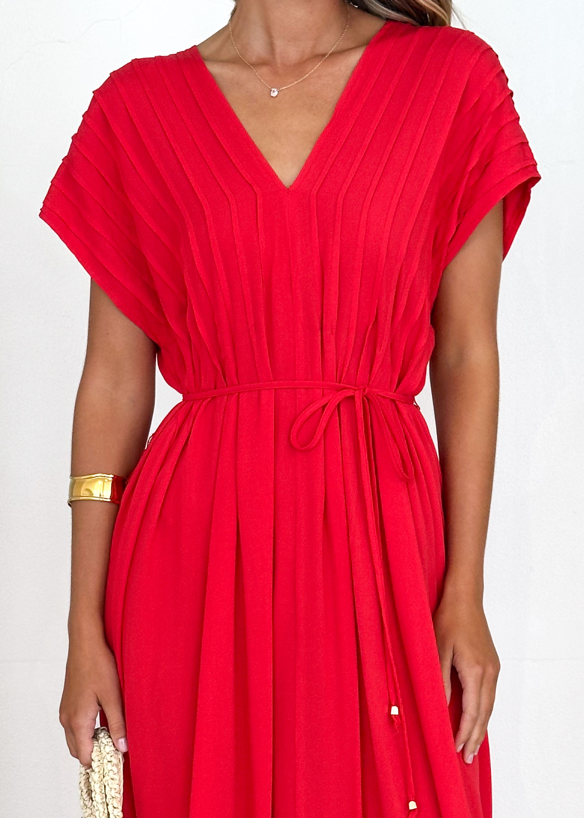 Indra Midi Dress - Red