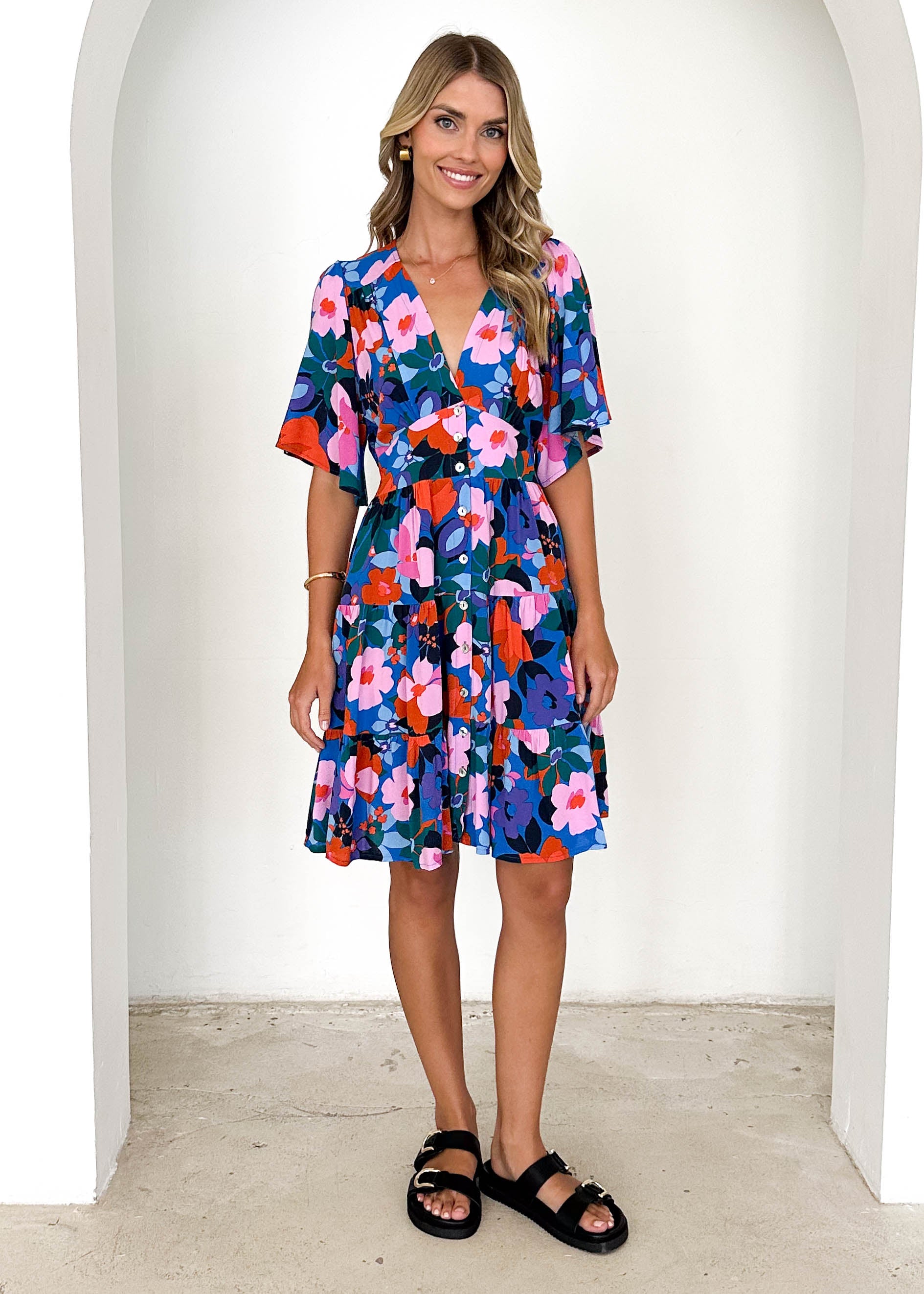 Harmonia Dress - Blue Floral