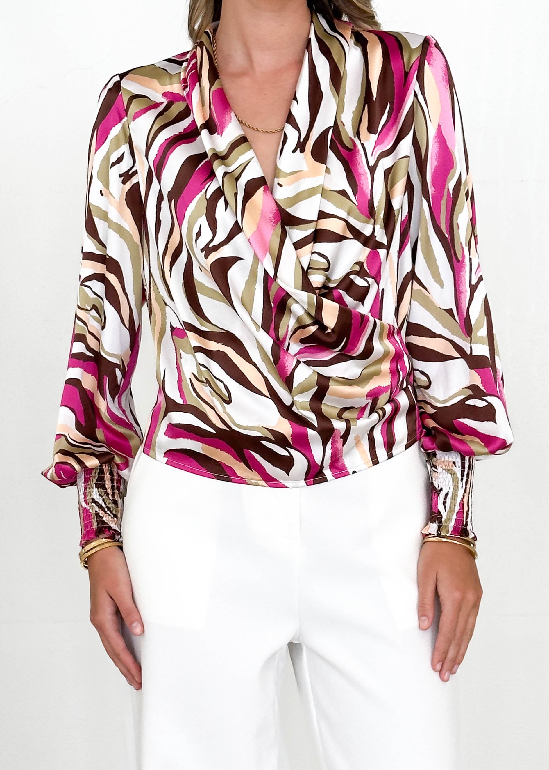 Kora Blouse - Fuchsia Safari