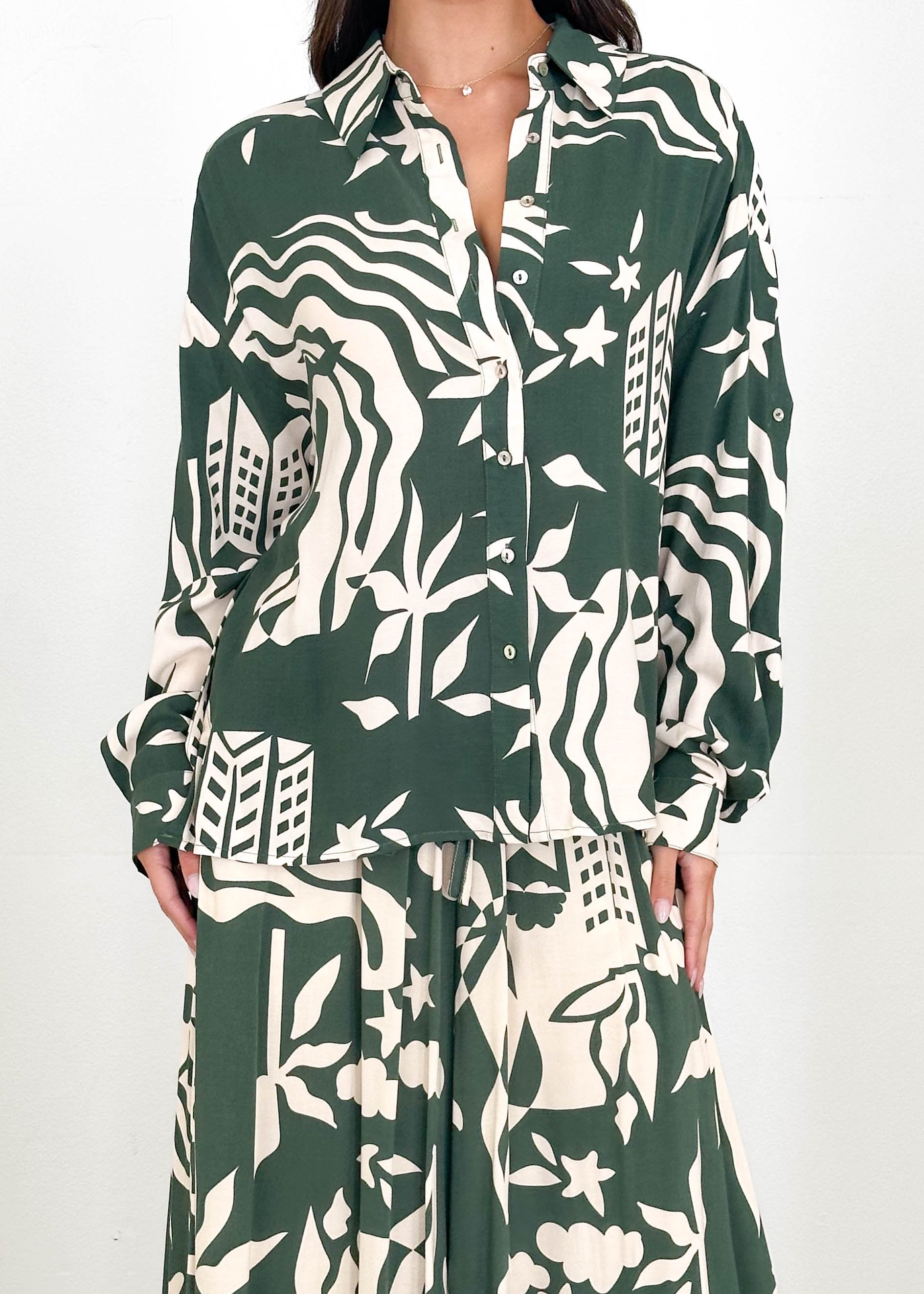 Deanno Shirt - Forest Abstract
