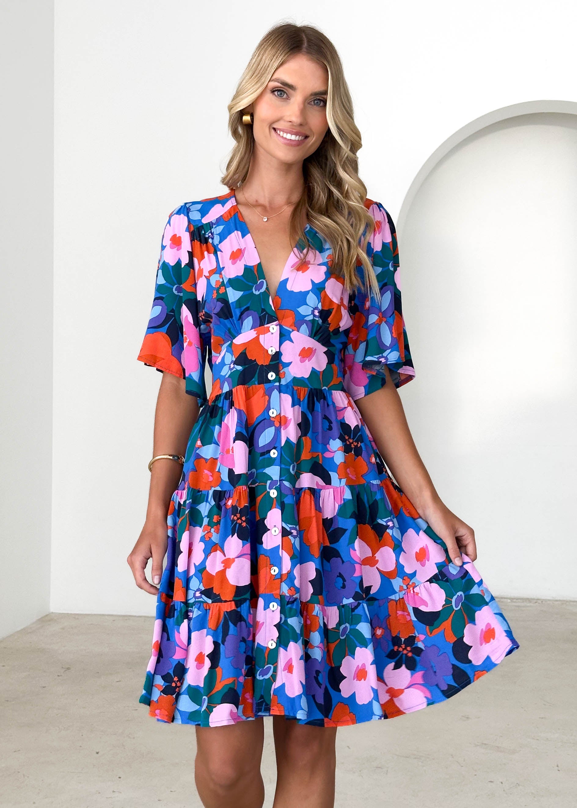 Harmonia Dress - Blue Floral