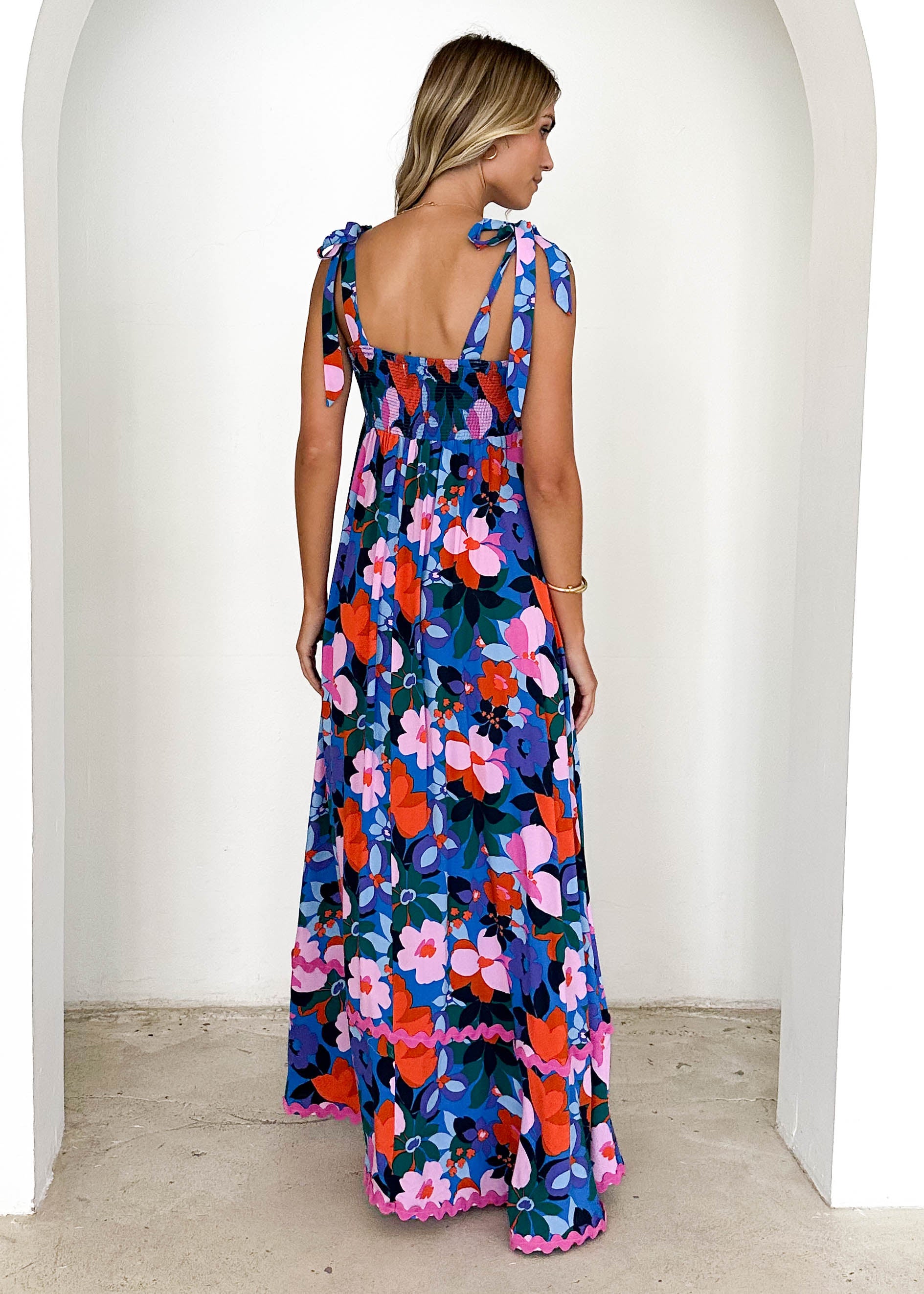 Riri Maxi Dress - Blue Floral