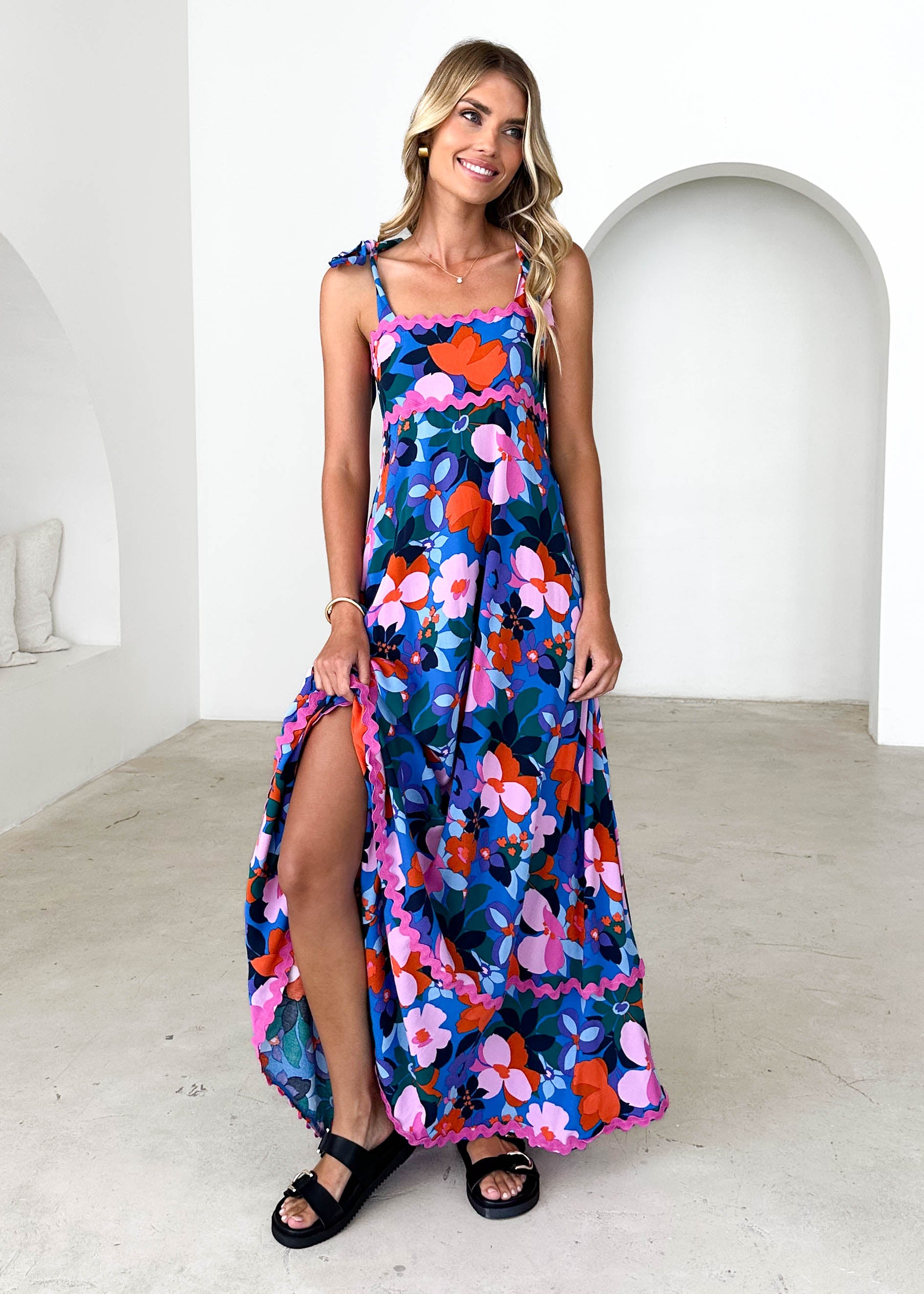 Riri Maxi Dress - Blue Floral