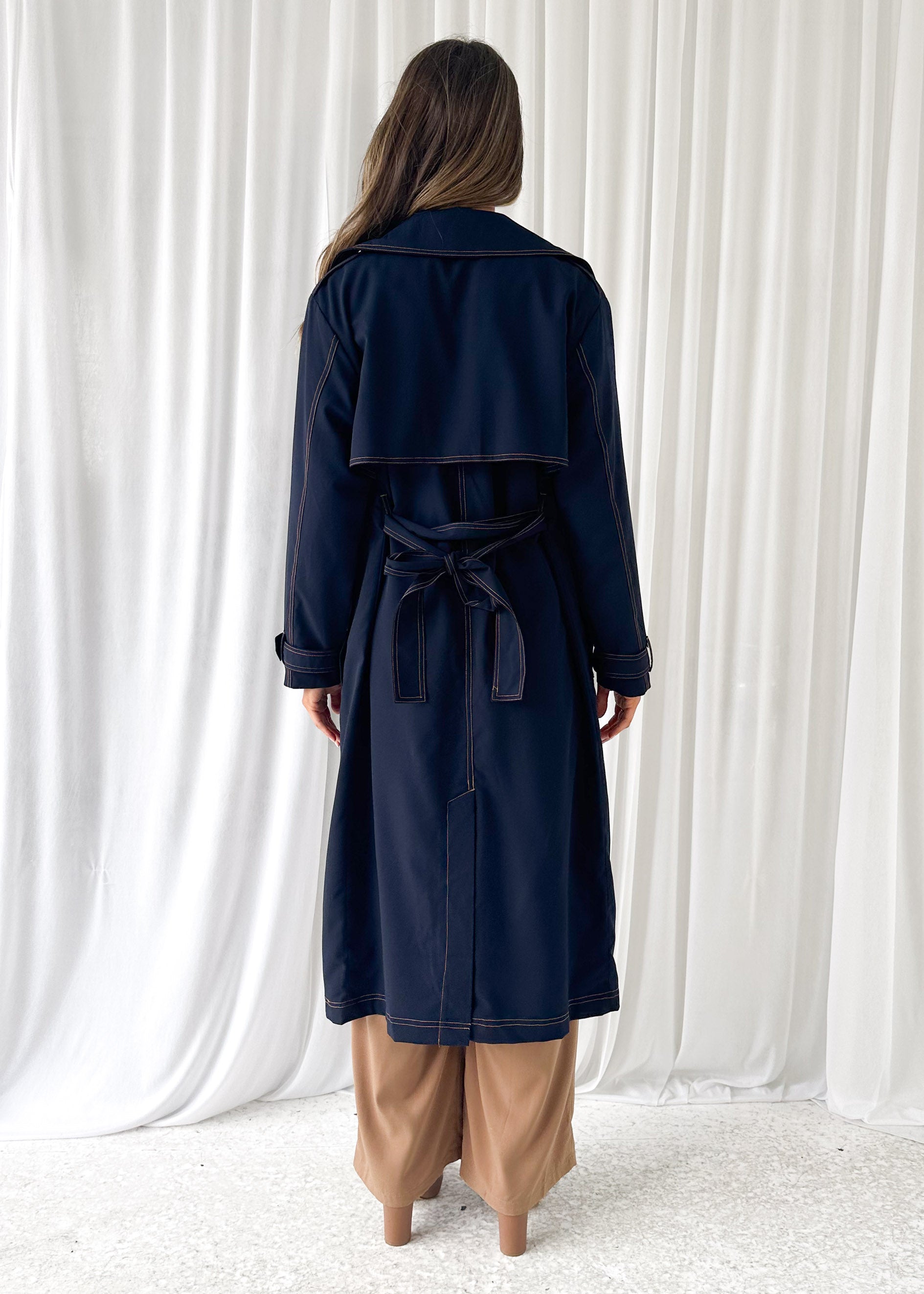 Jaidie Trench Coat - Indigo