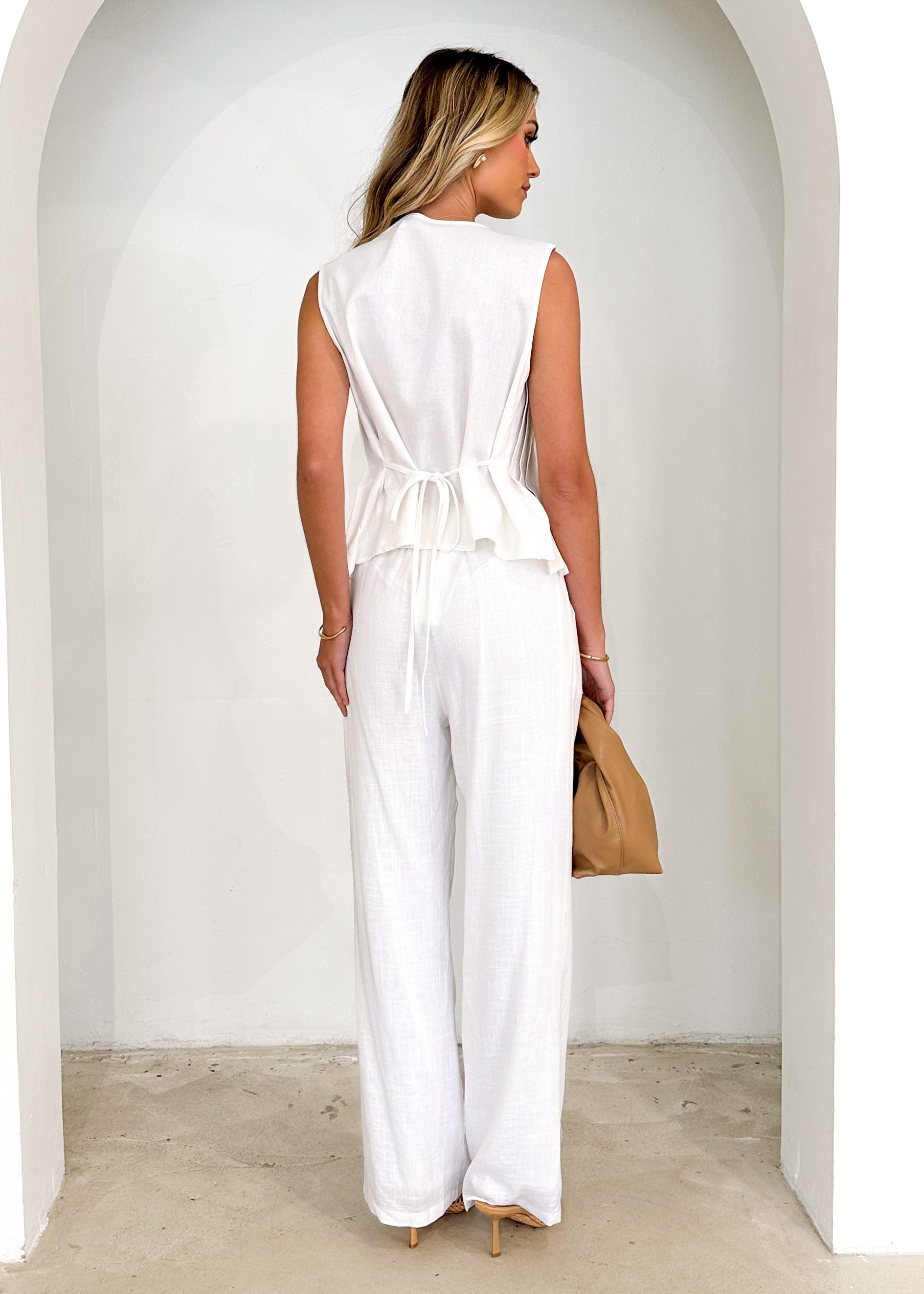 Valerie Pleated Crop - Off White