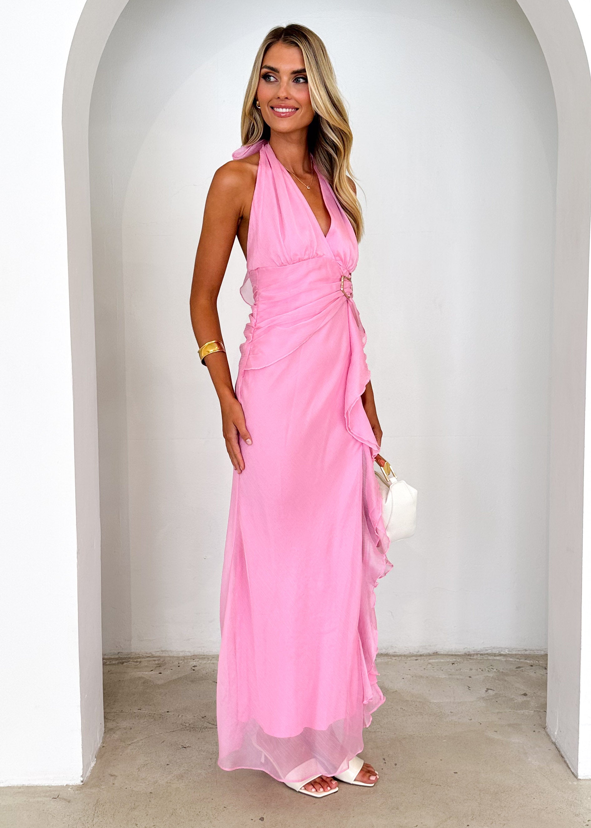 Jessabel Halter Maxi Dress - Pink