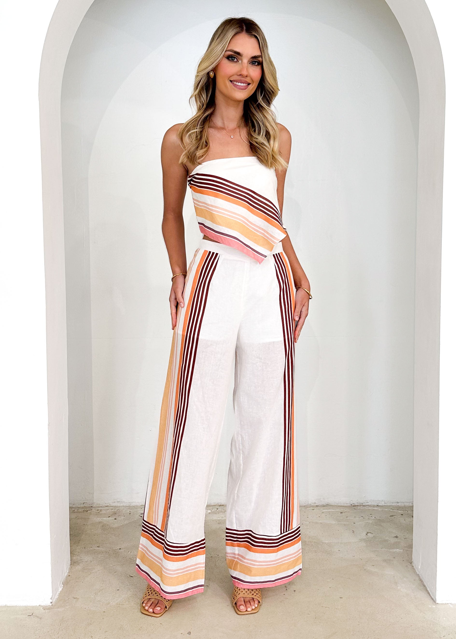 Malia Set - Peach Stripe