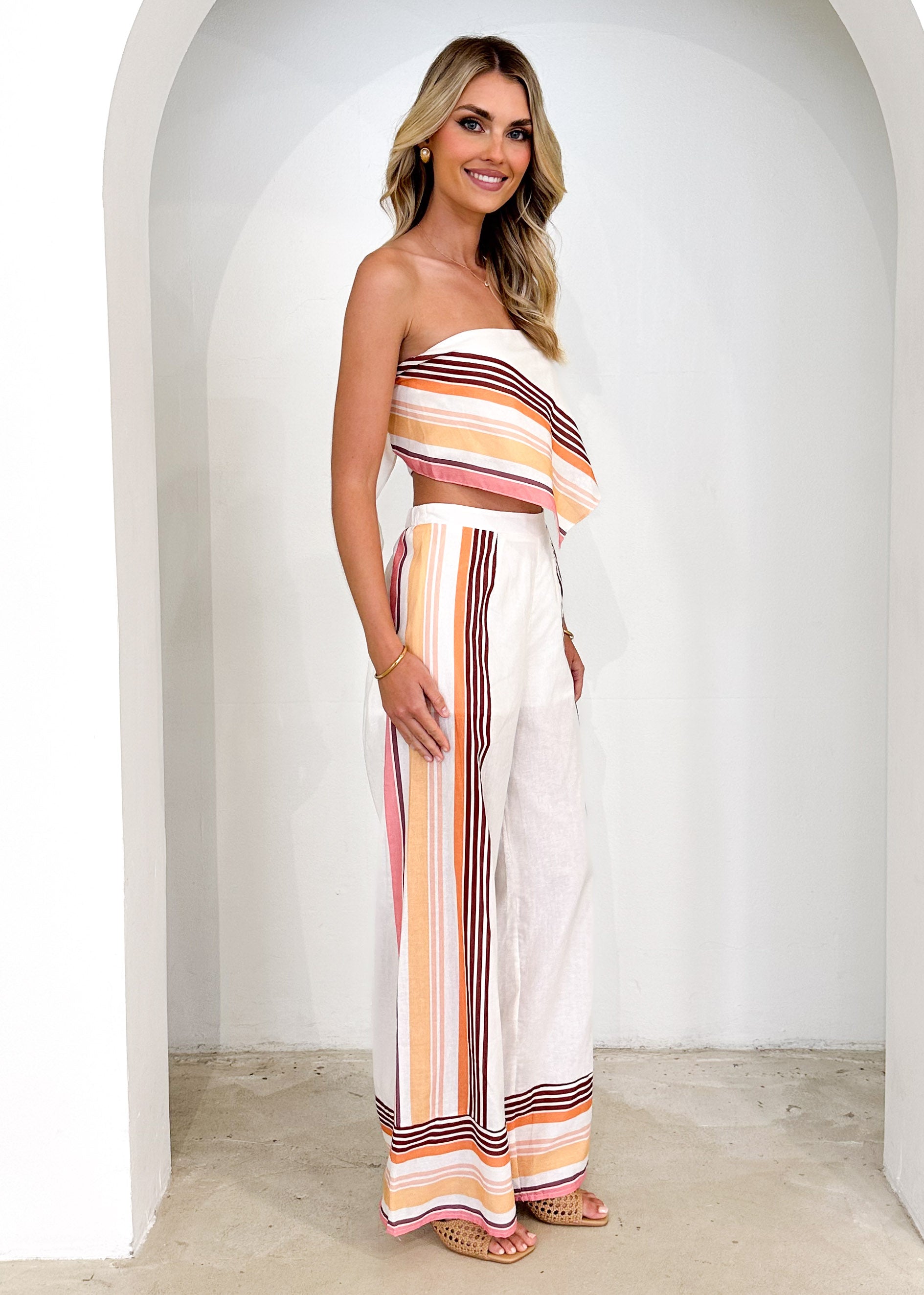 Malia Set - Peach Stripe