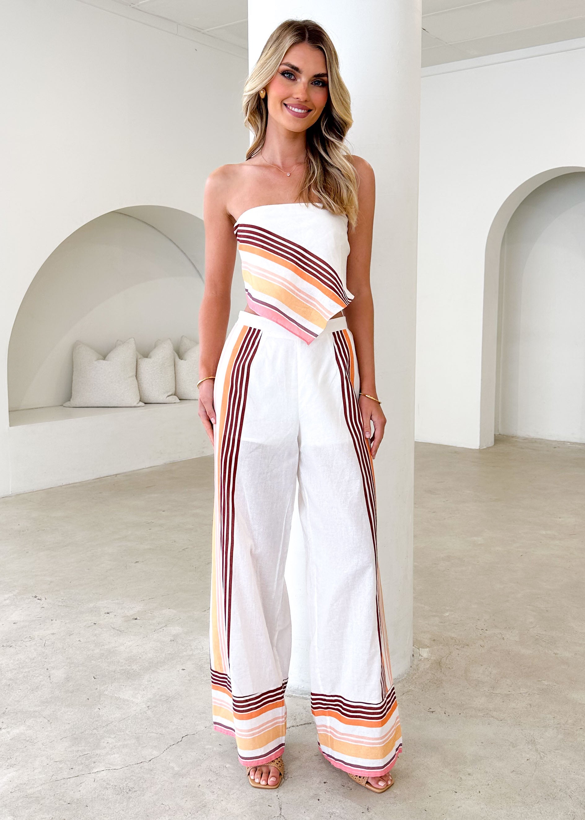 Malia Set - Peach Stripe