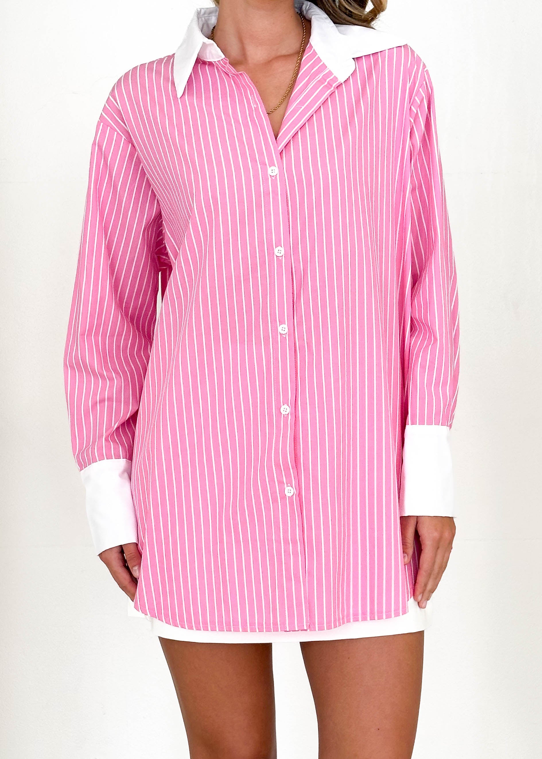 Cherish Shirt - Pink Stripe