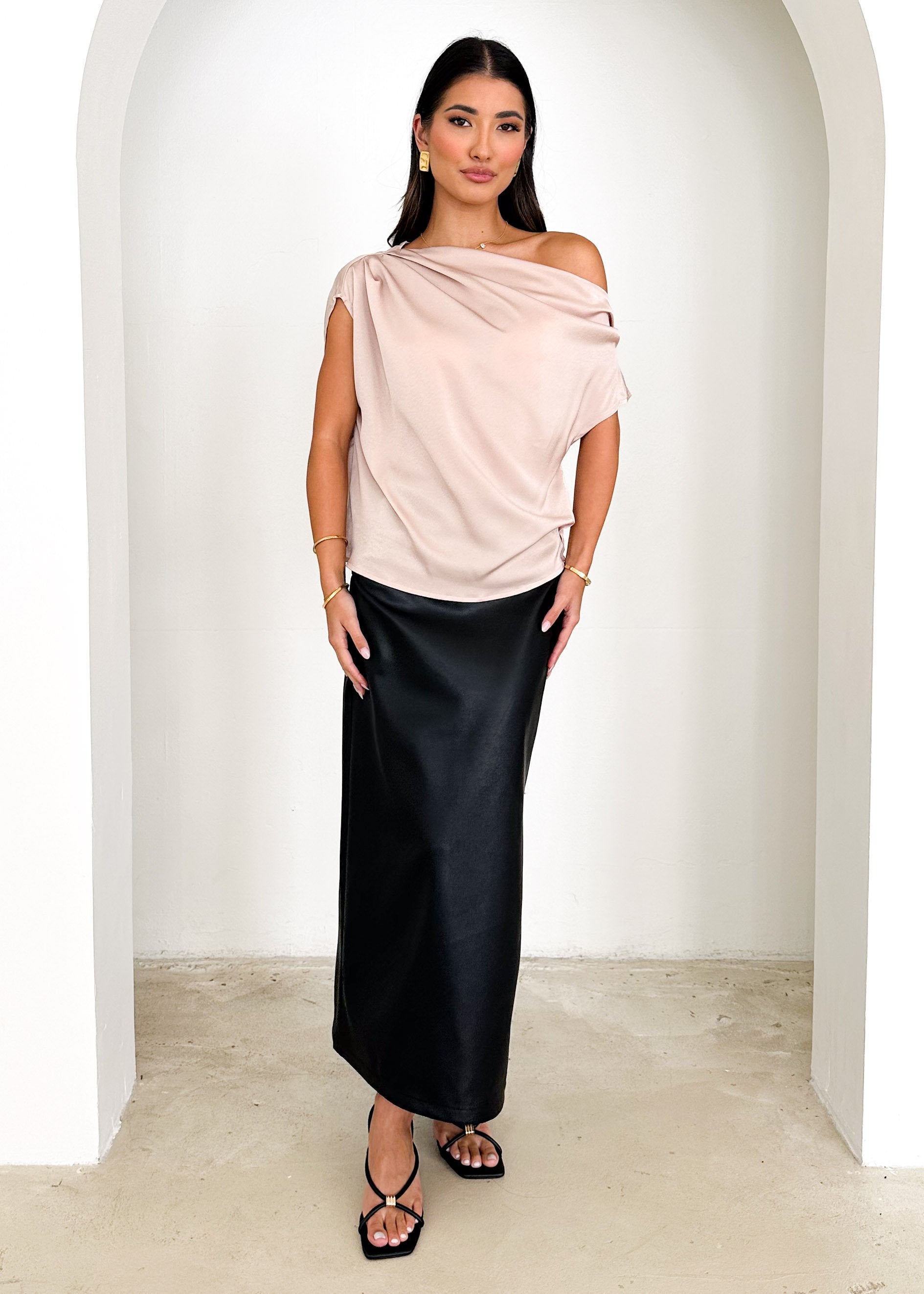 Isstra One Shoulder Top - Champagne