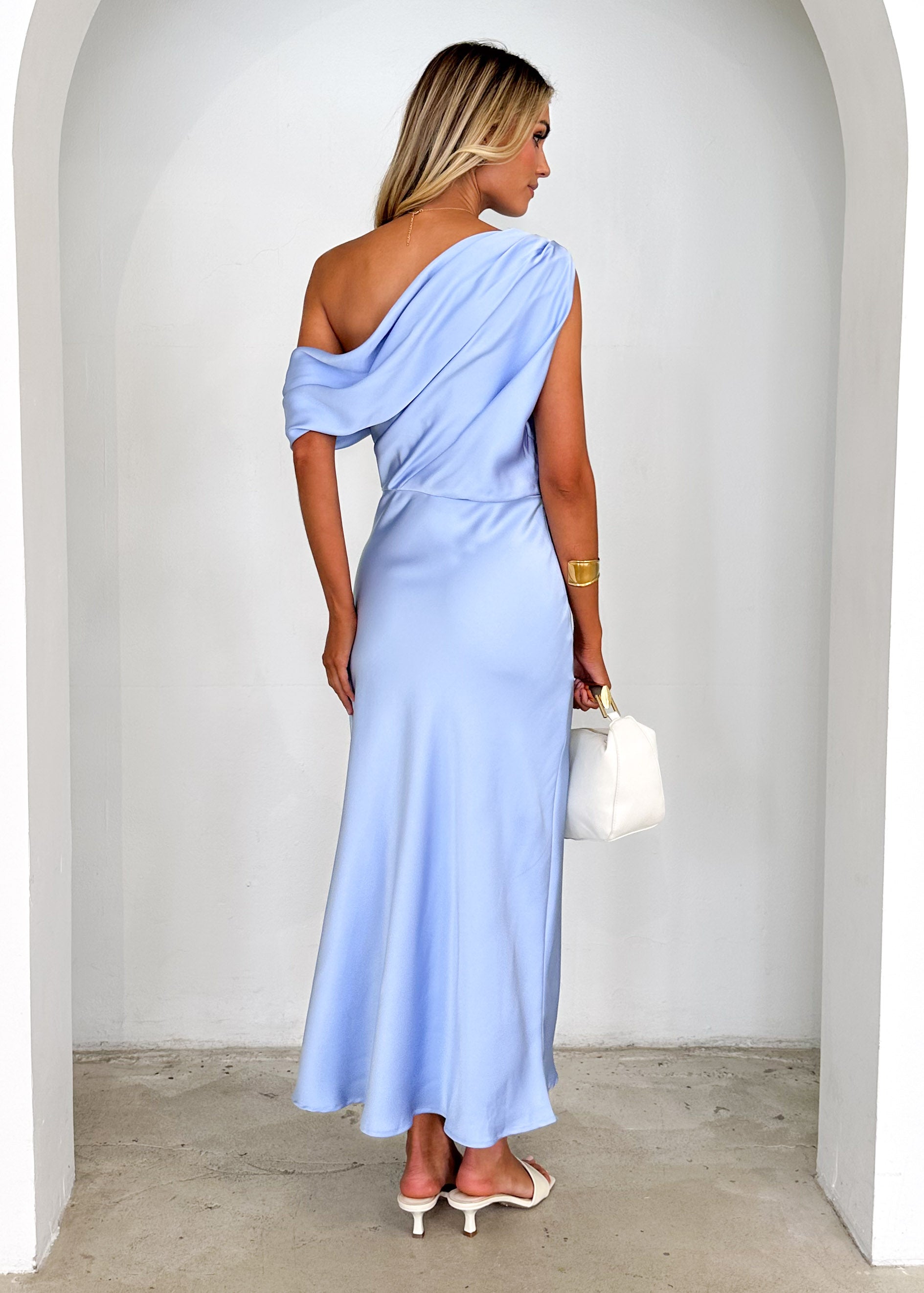 Daliah One Shoulder Maxi Dress - Blue