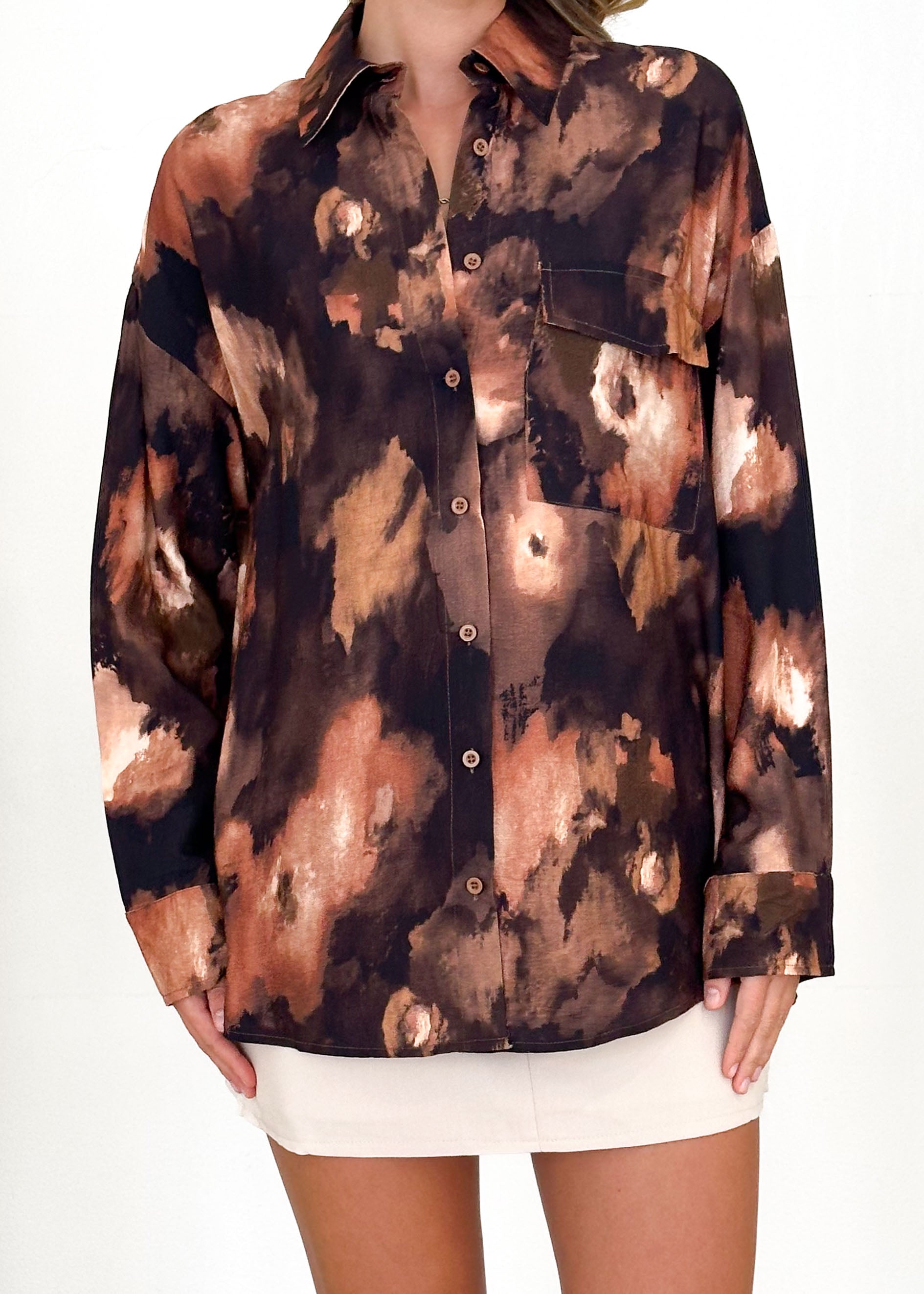 Lourtry Shirt - Black Abstract