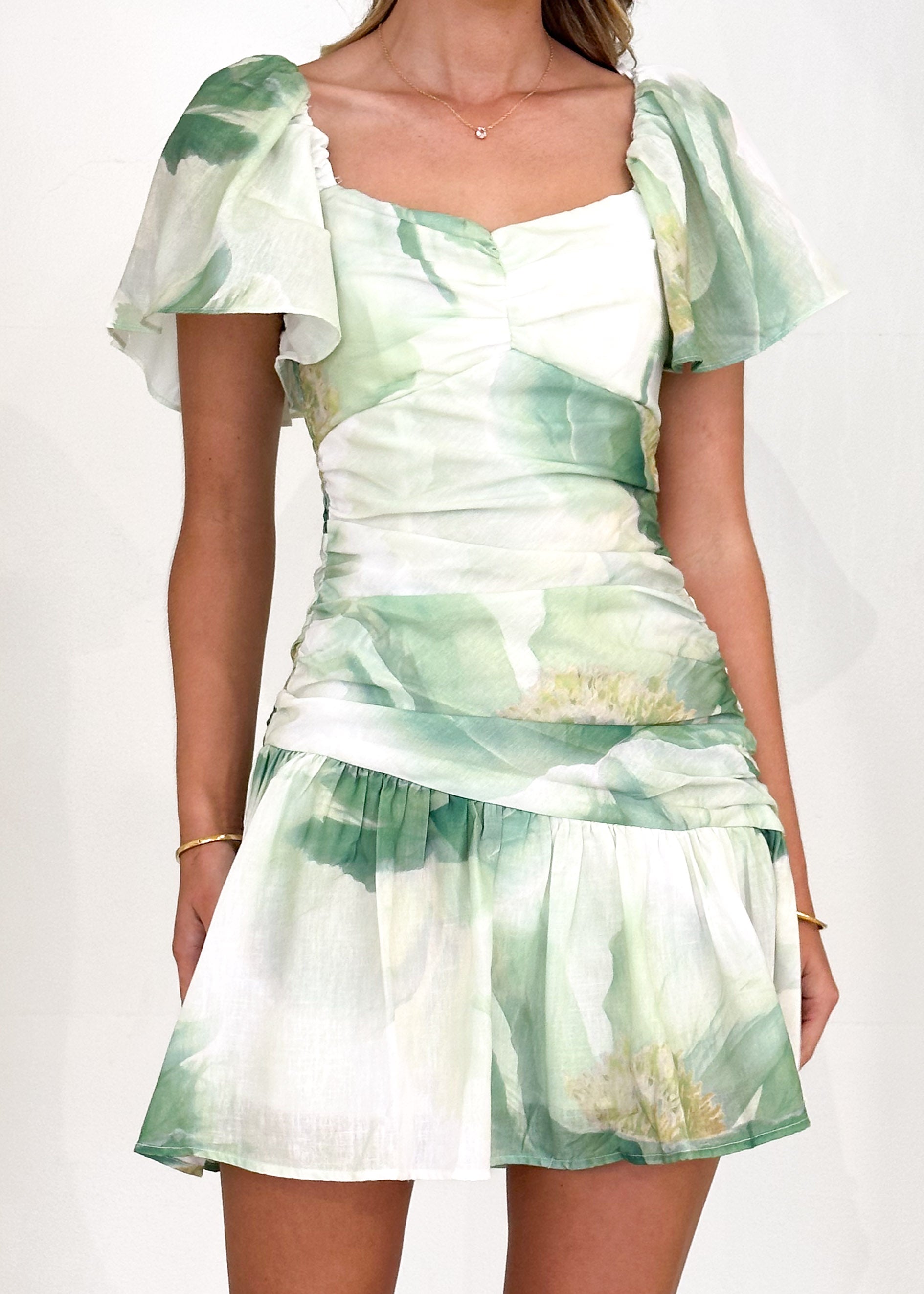 Grayson Dress - Green Floral