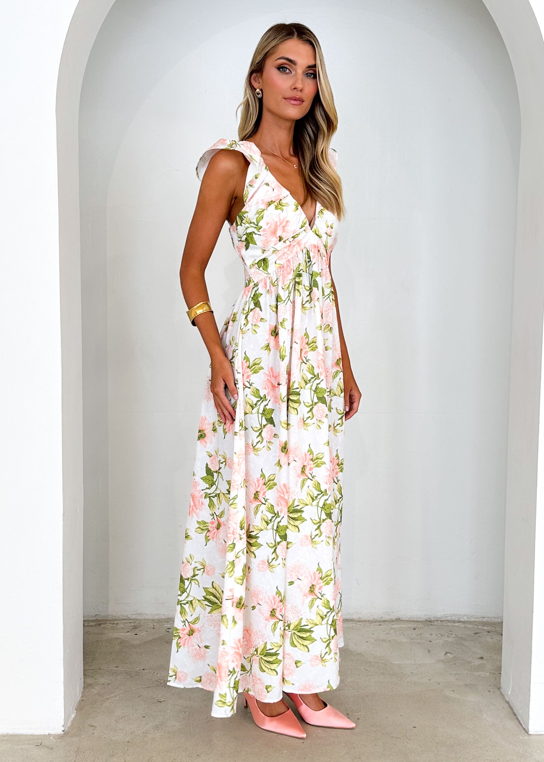 Hadley Maxi Dress - Peach Floral