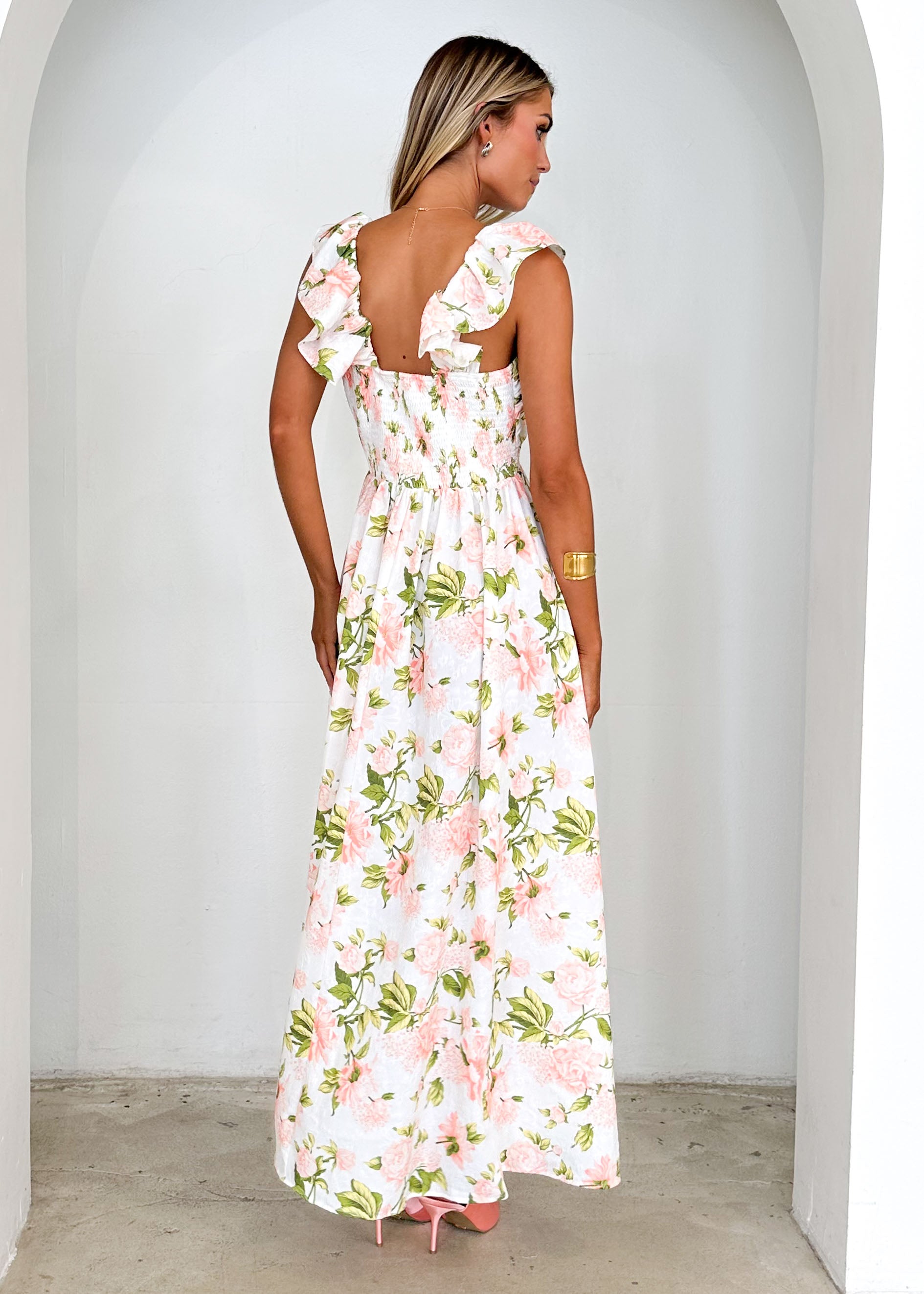 Hadley Maxi Dress - Peach Floral