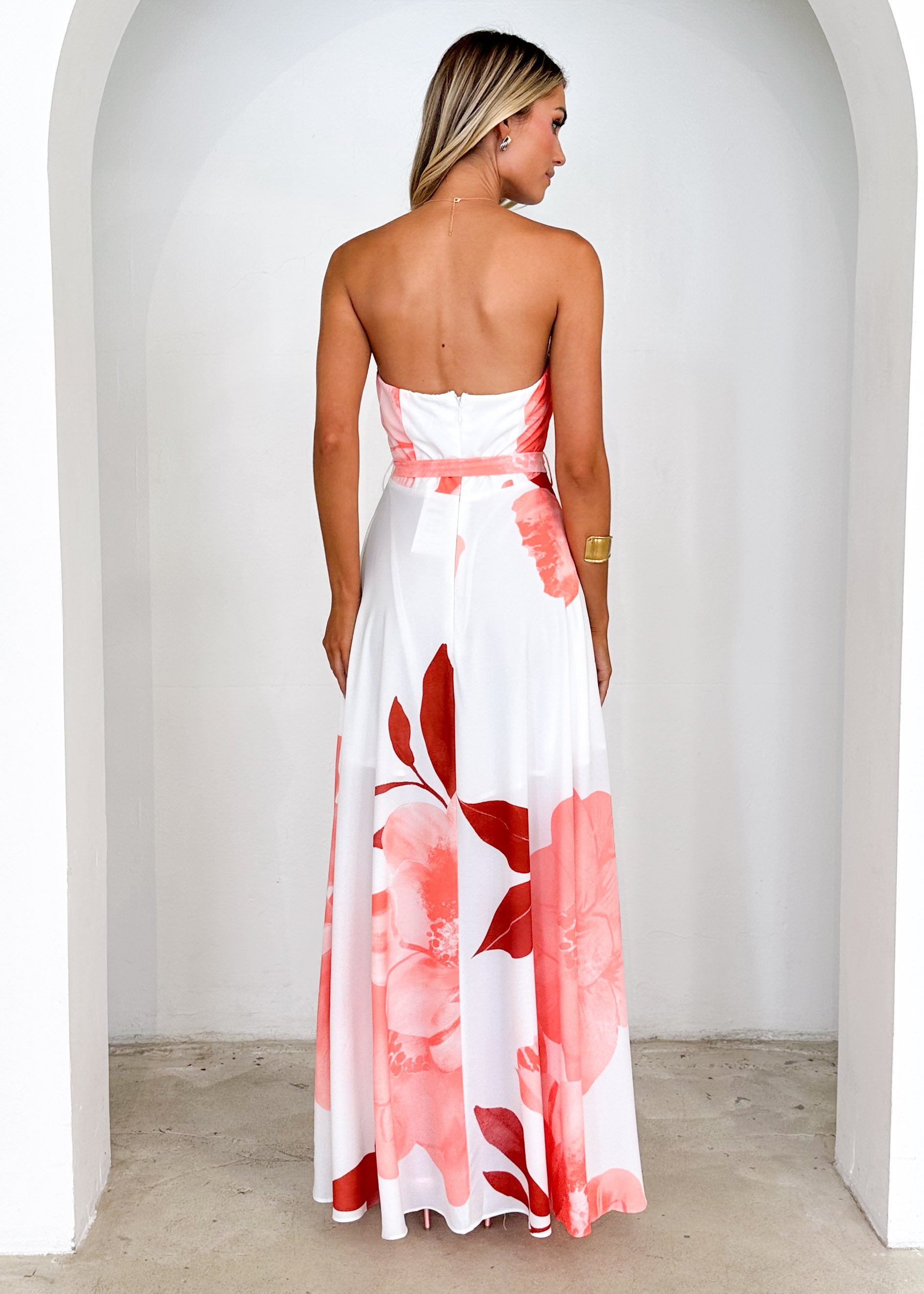 Jorgia Strapless Maxi Dress - Pink Floral