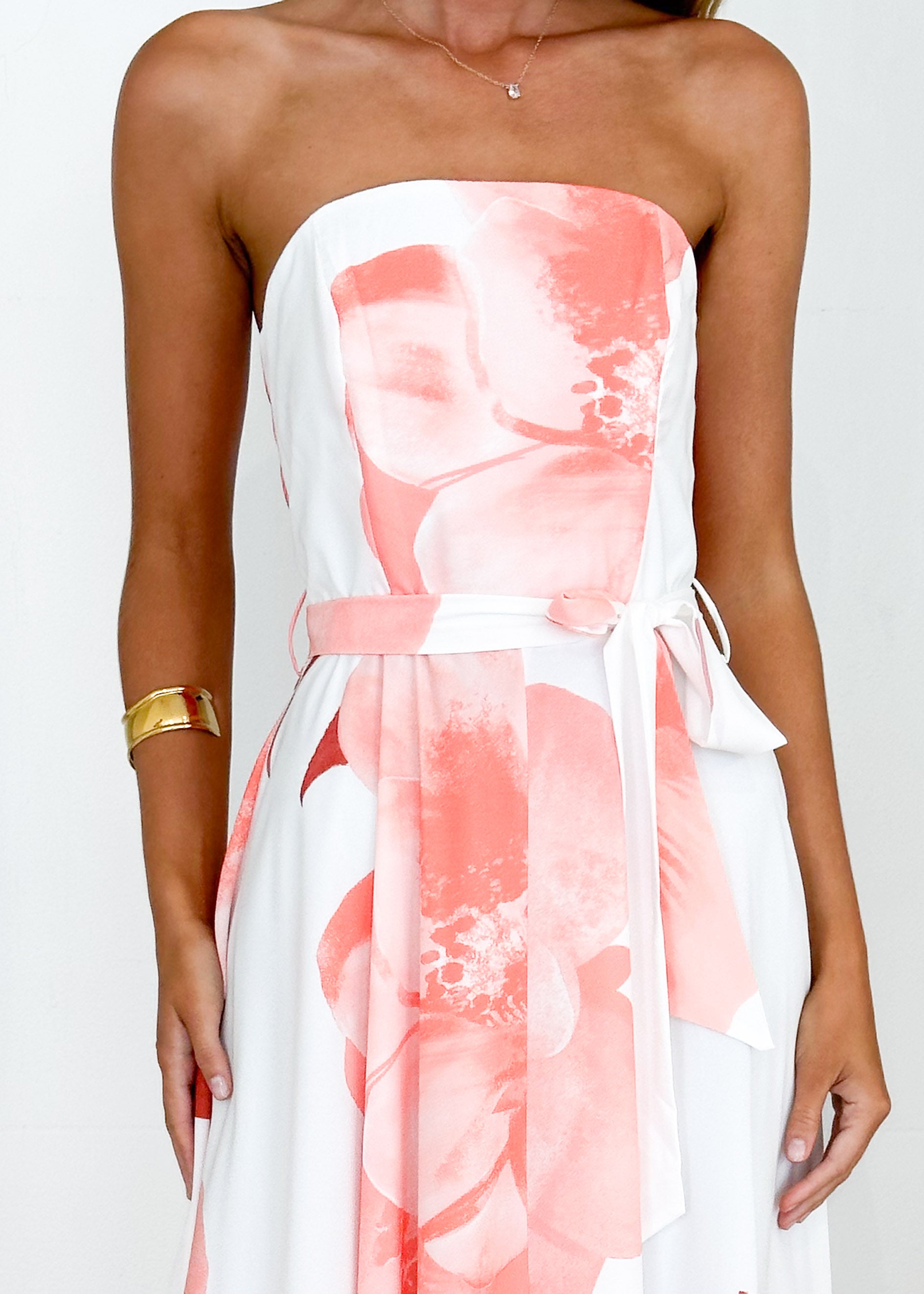 Jorgia Strapless Maxi Dress - Pink Floral