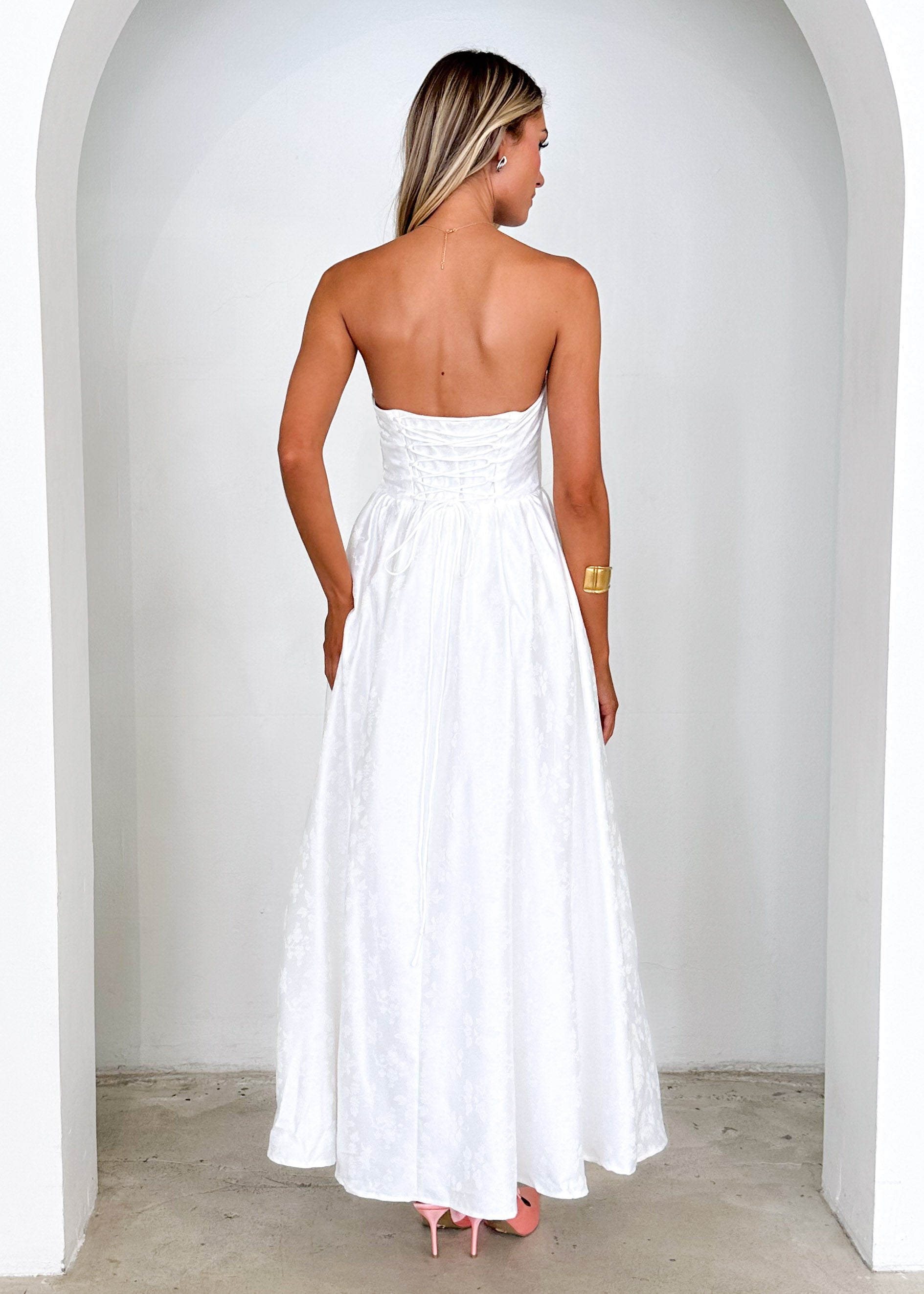 Laneway Strapless Maxi Dress - Off White