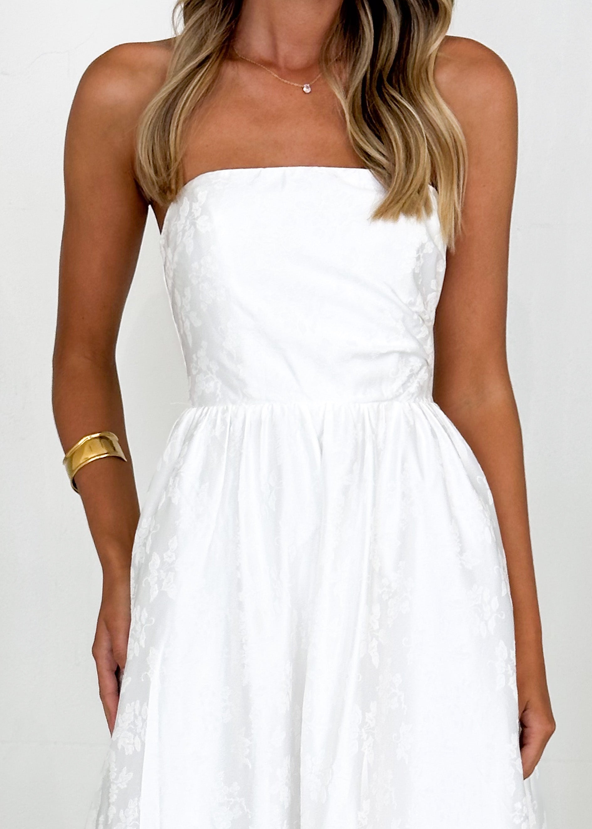 Laneway Strapless Maxi Dress - Off White