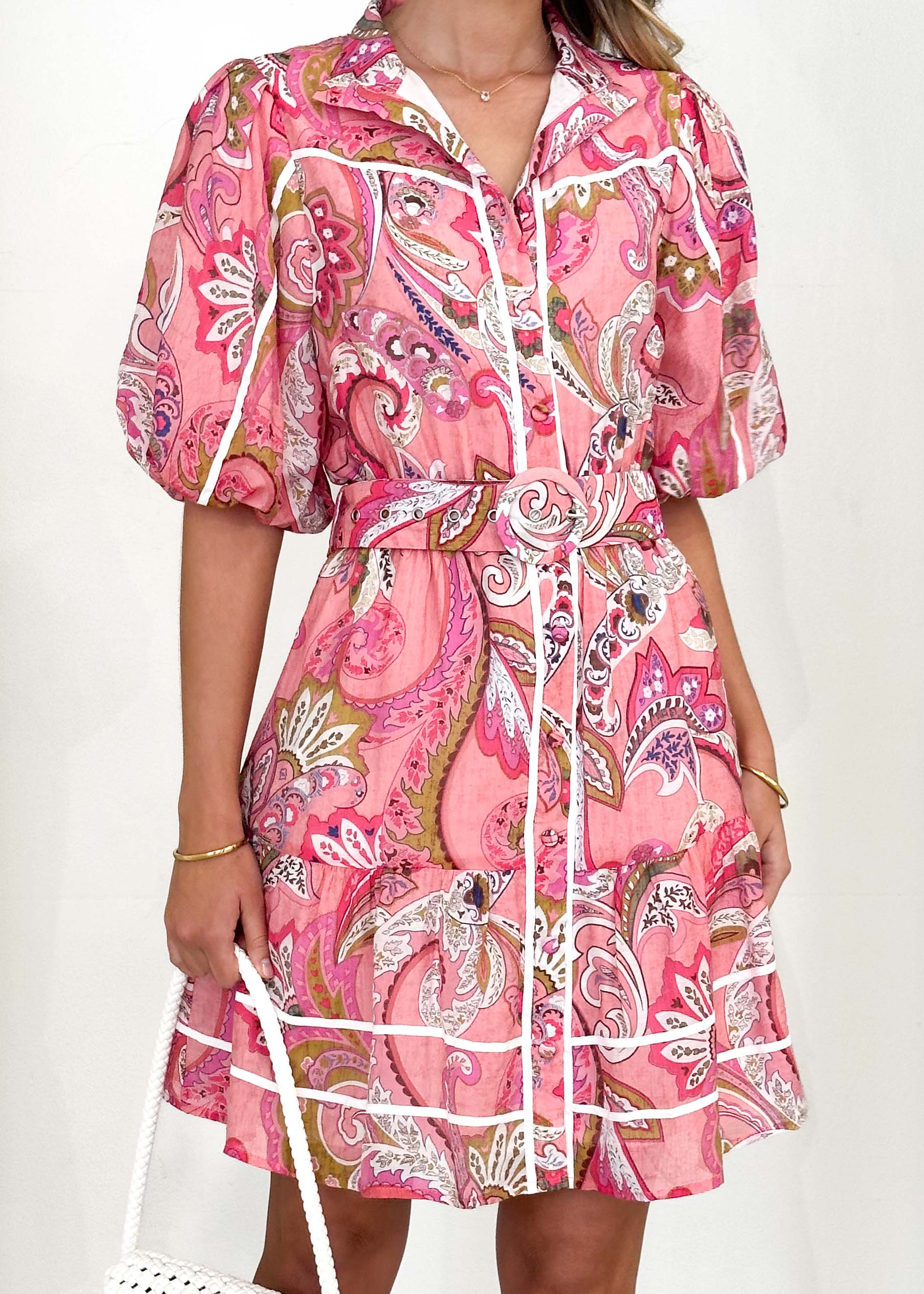 Richelle Dress - Pink Paisley