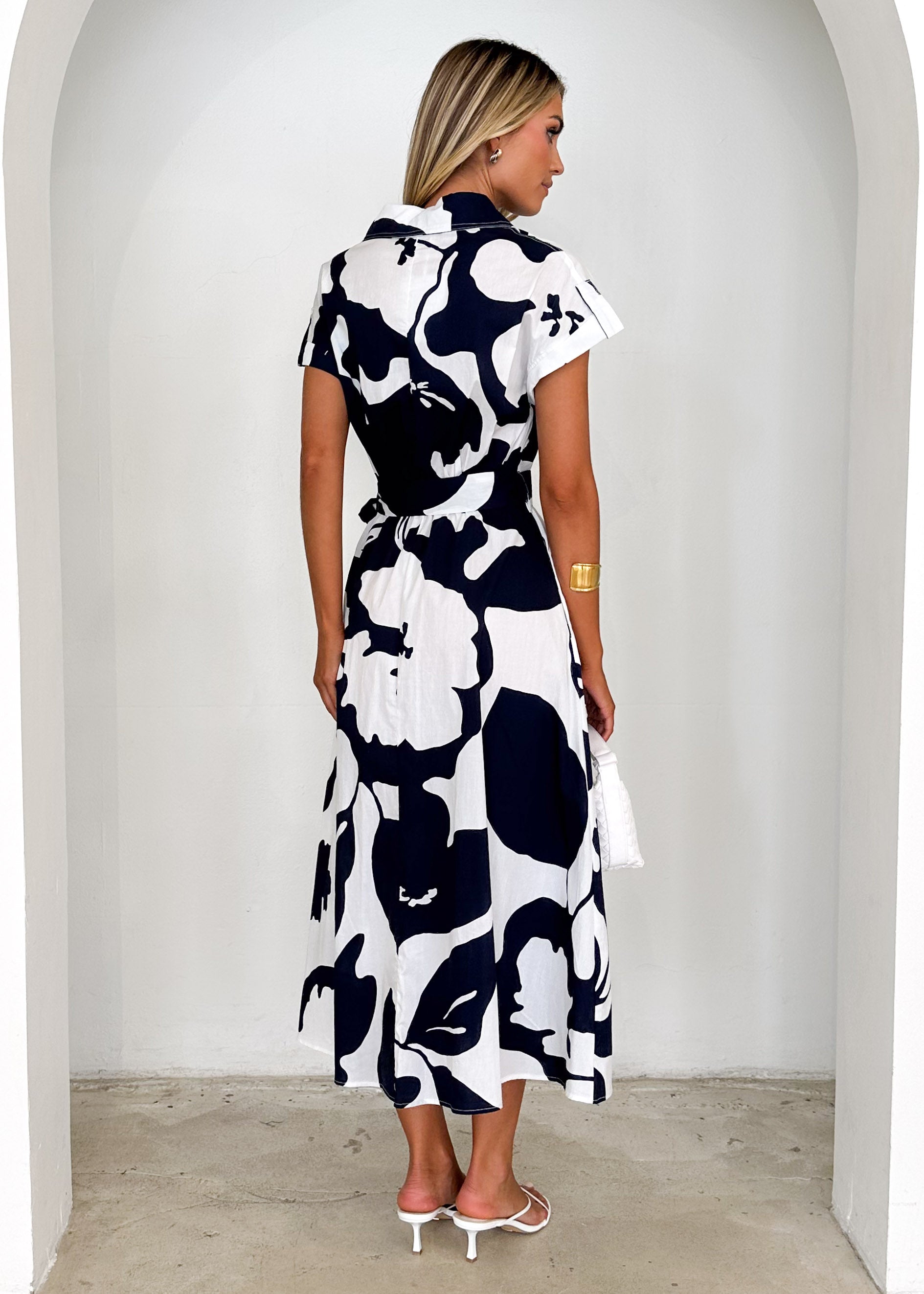 Vee Midi Dress - Sloane Navy