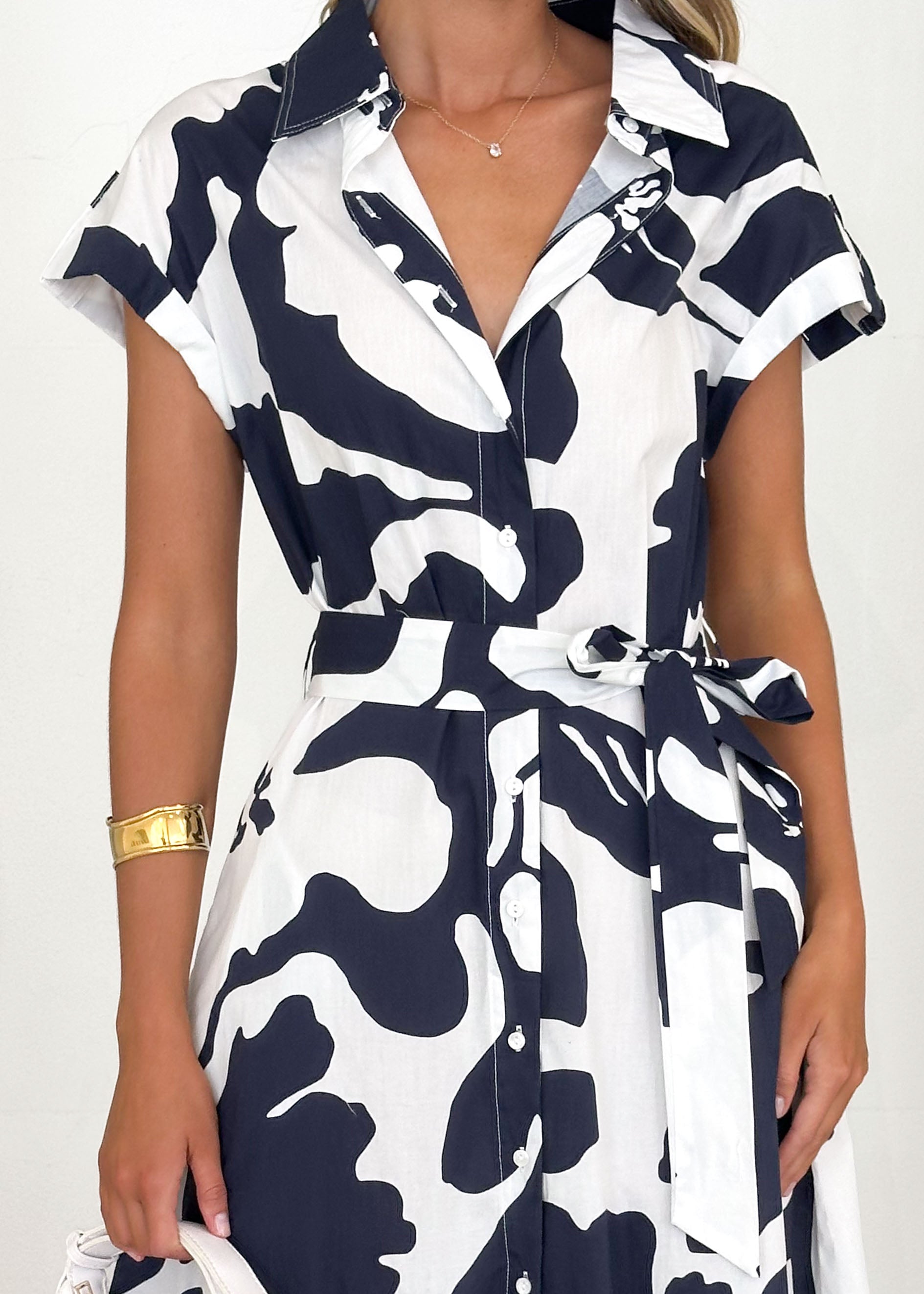 Vee Midi Dress - Sloane Navy