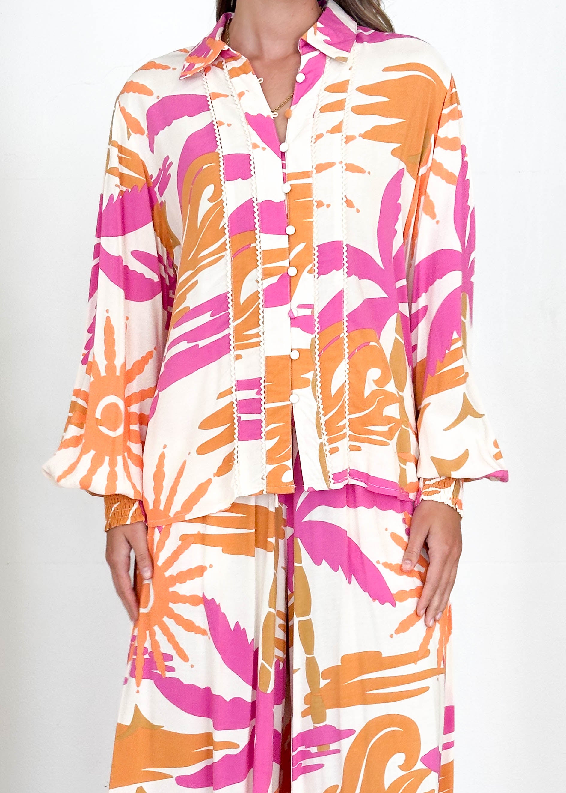 Aurla Shirt - Pink Abstract