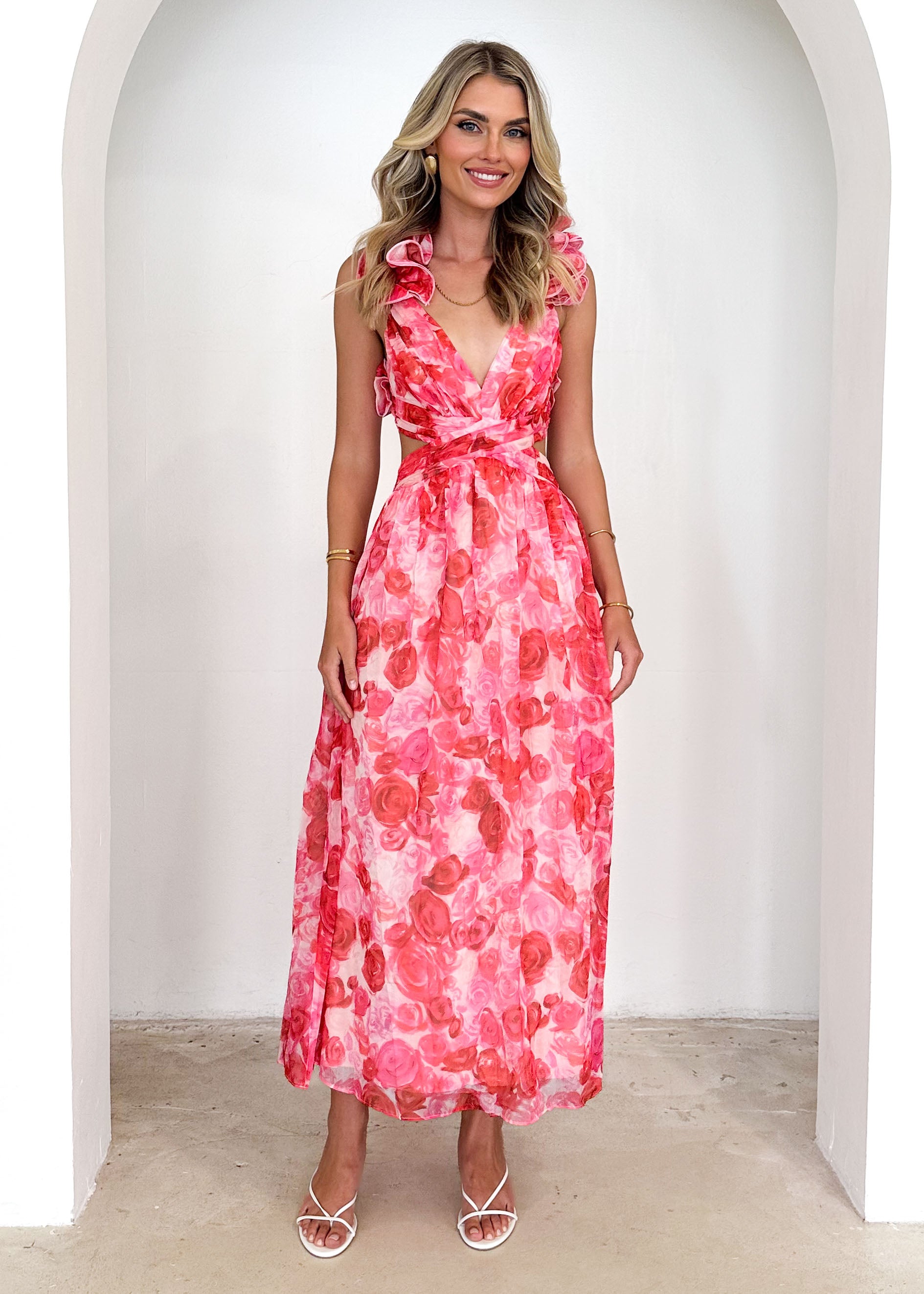 Rincess Maxi Dress - Magenta Floral