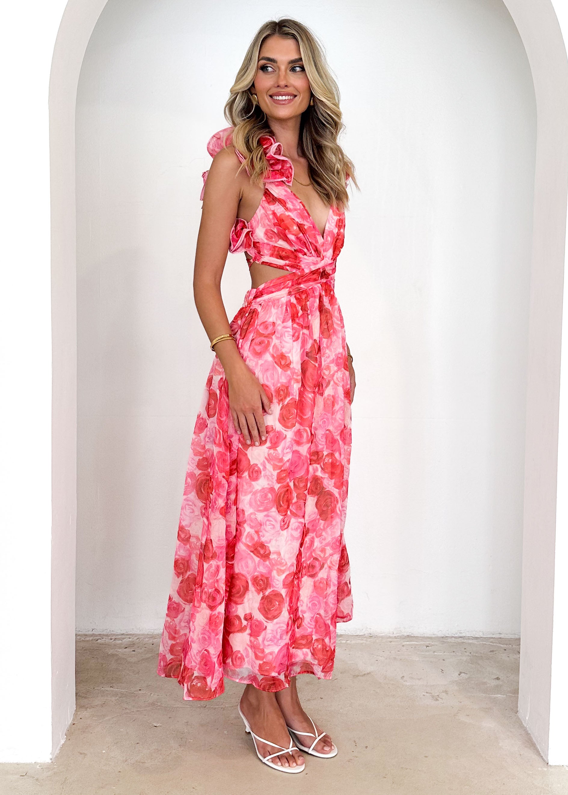 Rincess Maxi Dress - Magenta Floral