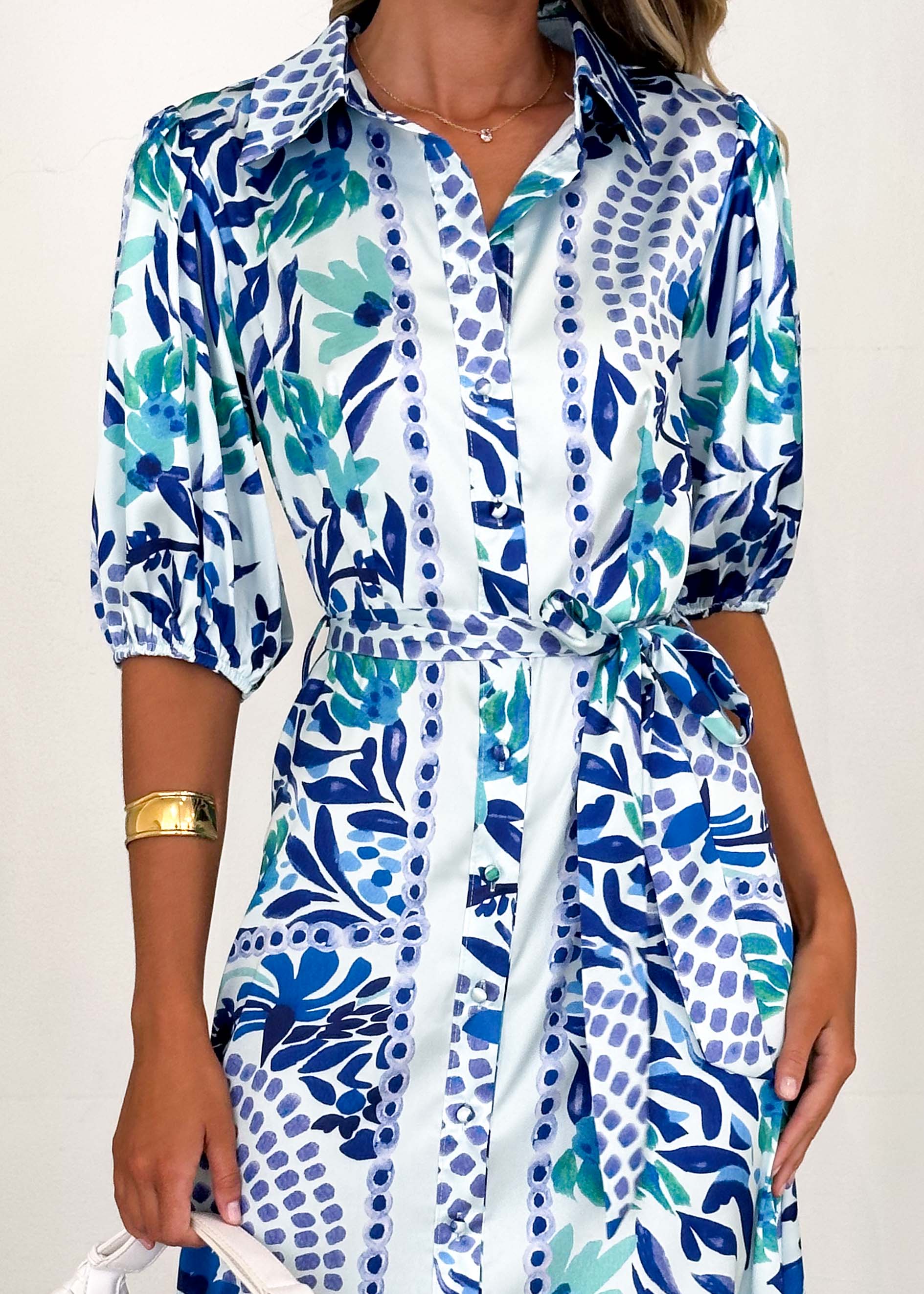 Salsa Maxi Dress - Blue Abstract