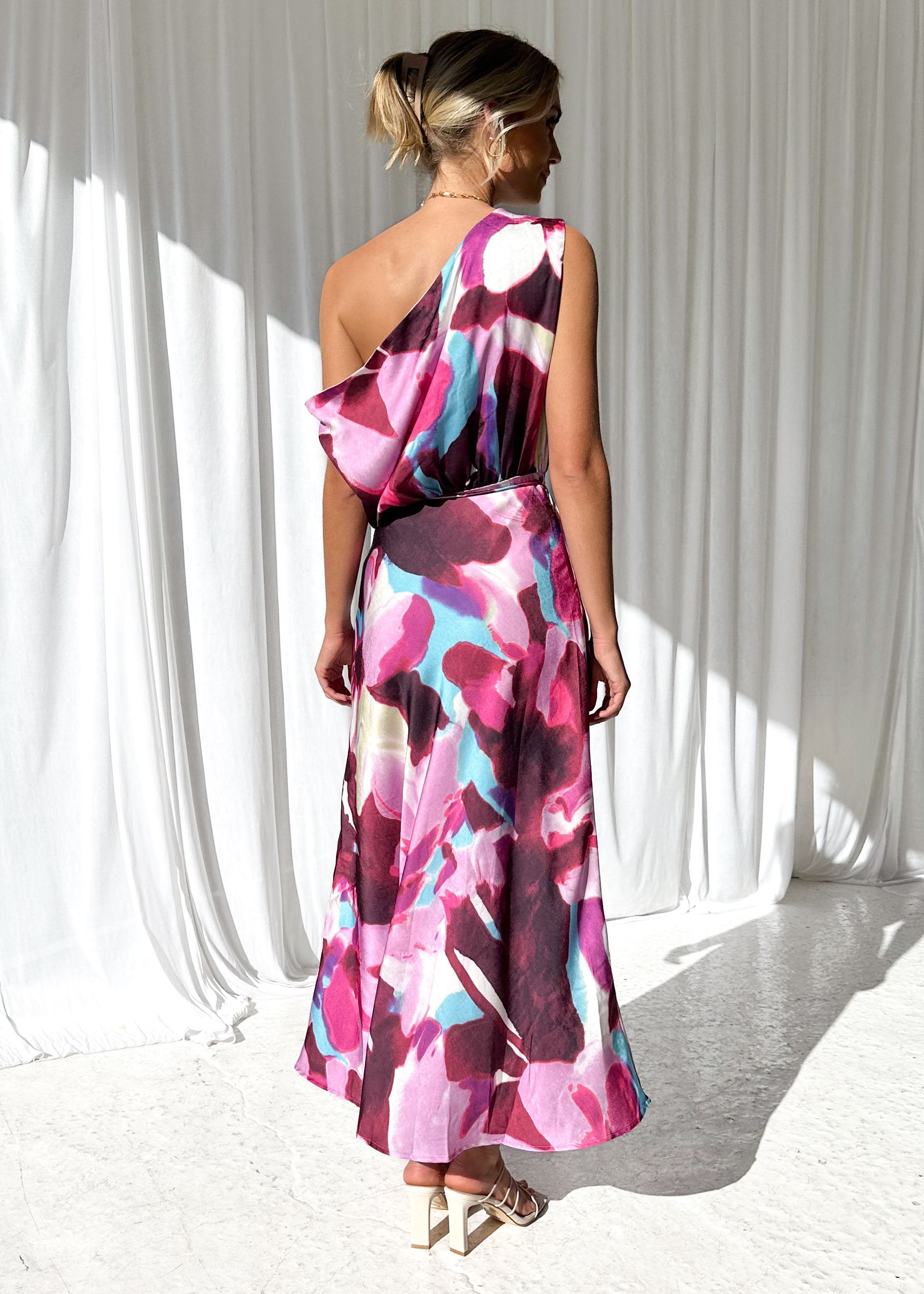 Larose Midi Dress - Plum Tie Dye