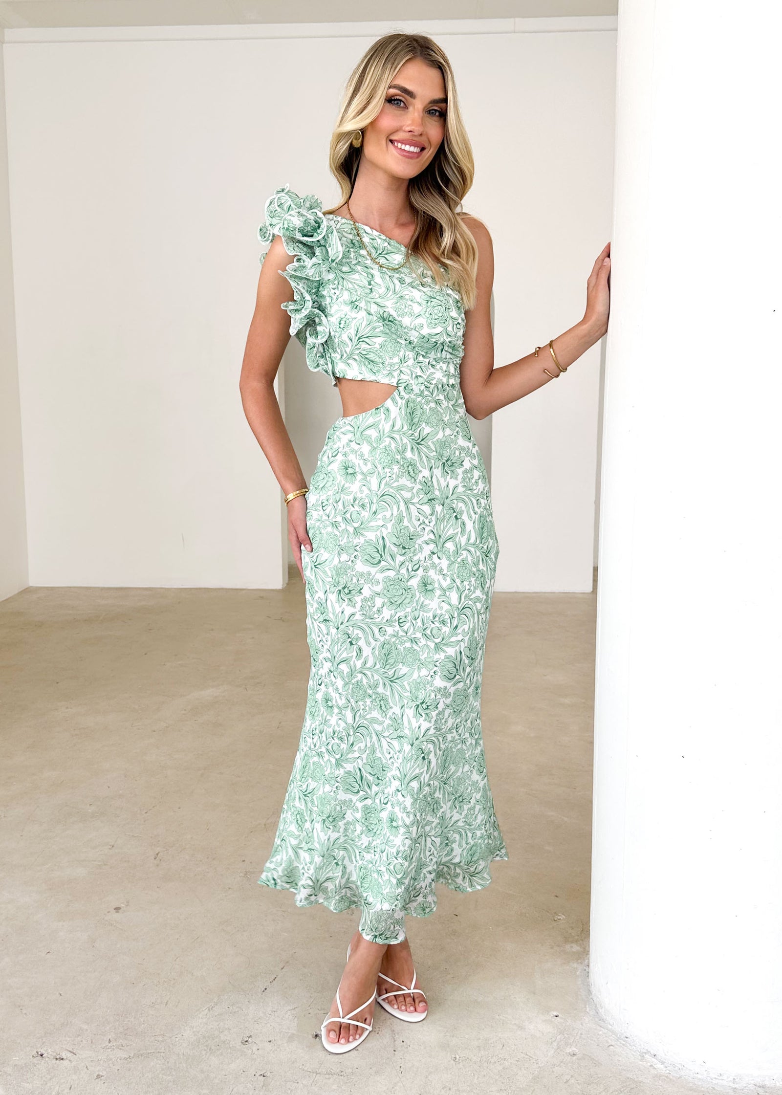 Green Floral Dresses  Gingham & Heels
