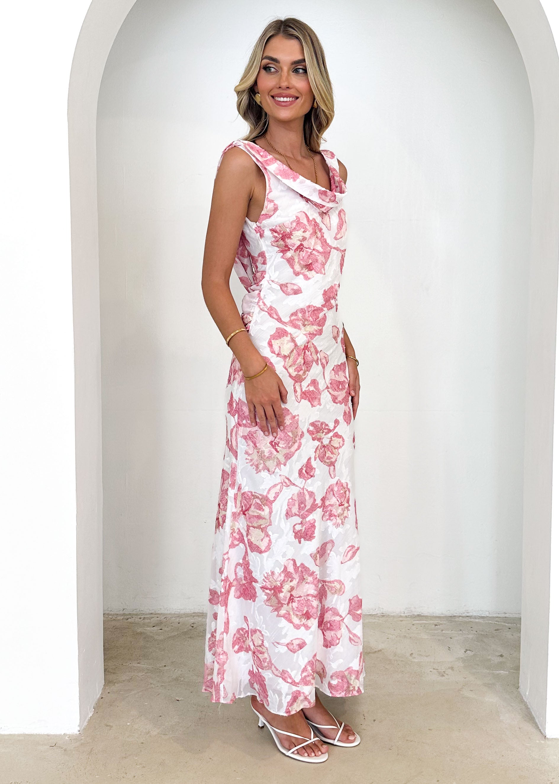 Barcelon Midi Dress - Pink Floral