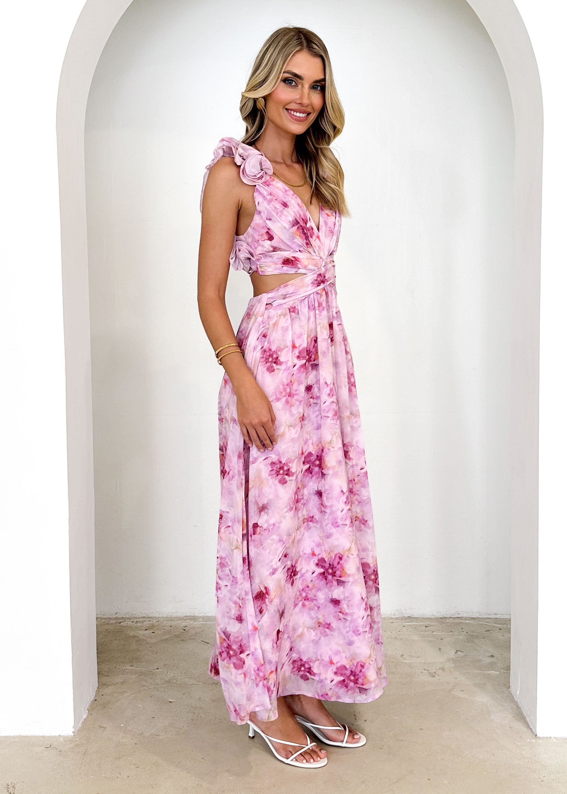 Caribe Midi Dress - Plum Splash