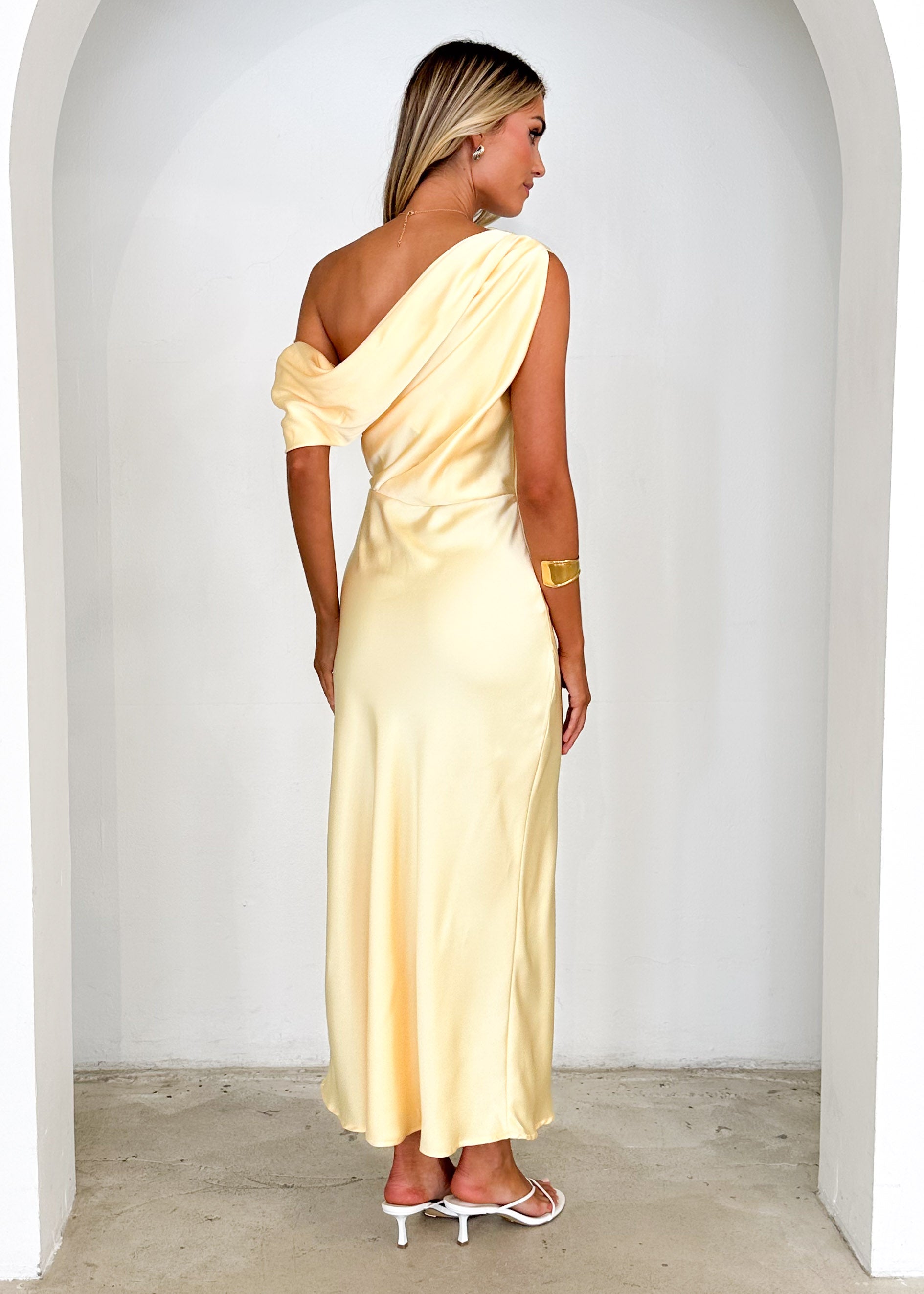 Daliah One Shoulder Maxi Dress - Lemon