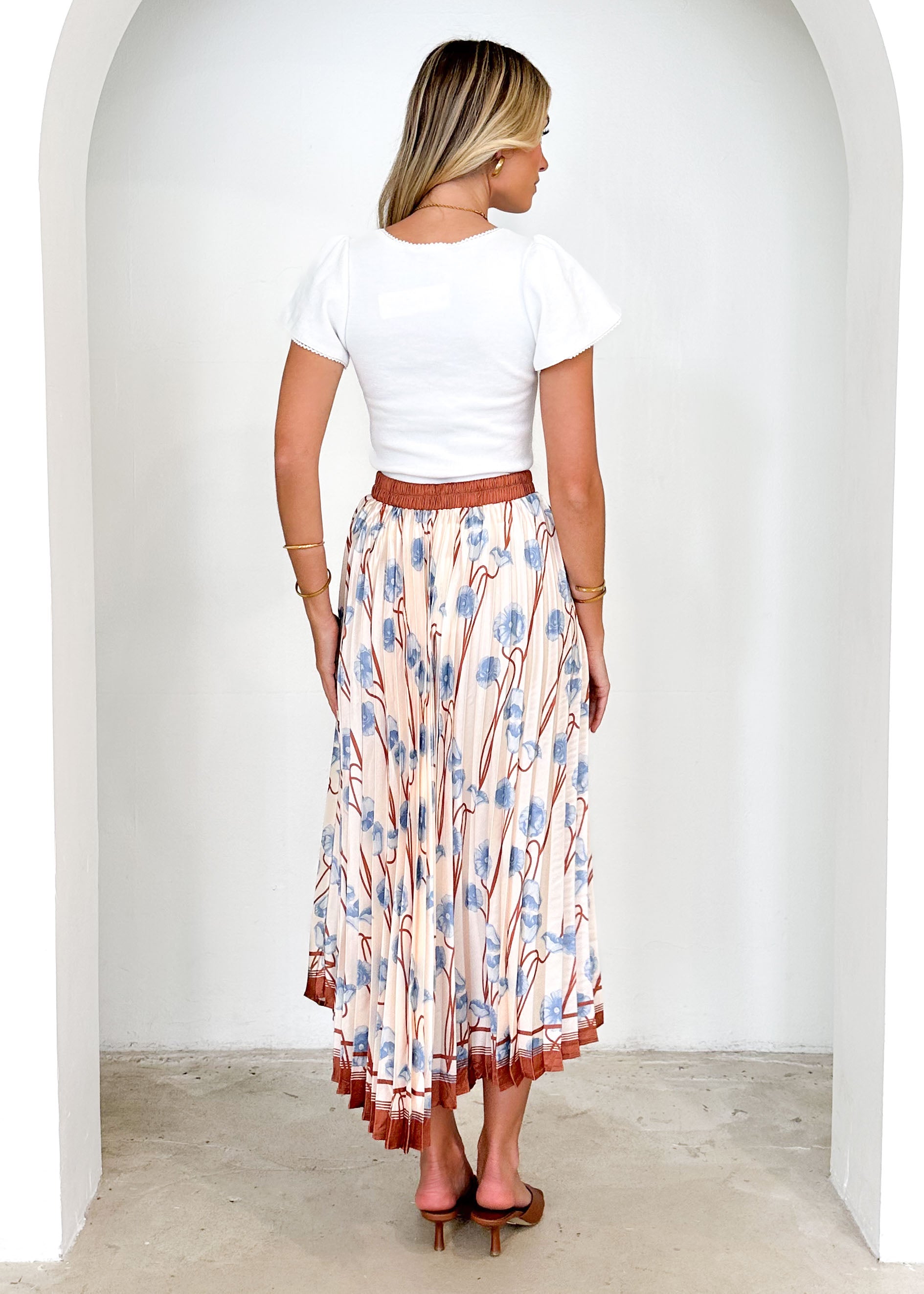 Daphney Midi Skirt - Blue Poppy