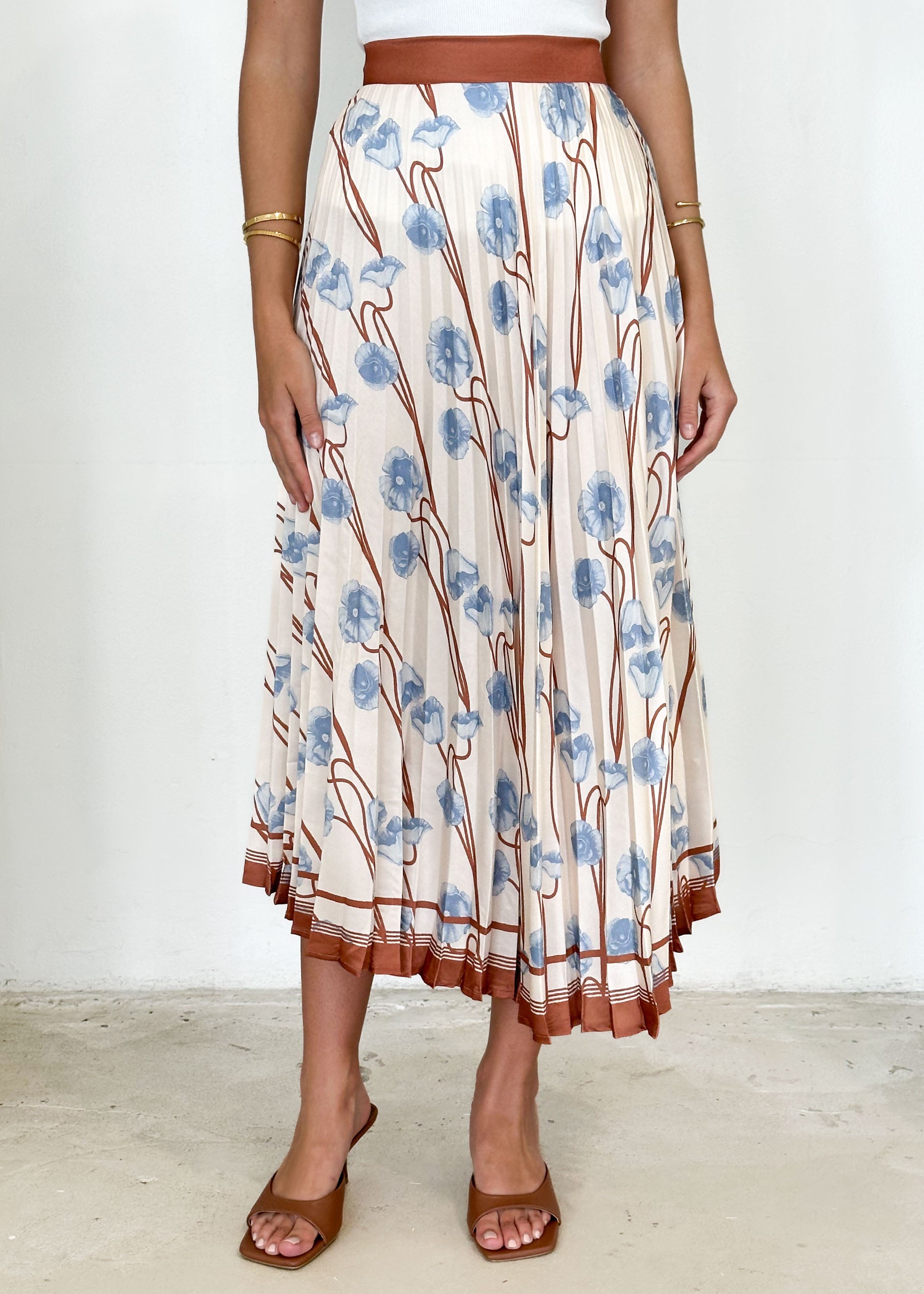 Daphney Midi Skirt - Blue Poppy