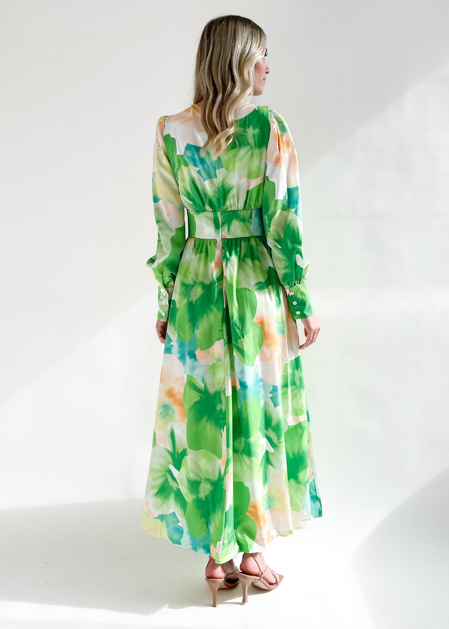 Aletha Maxi Dress - Green Viola