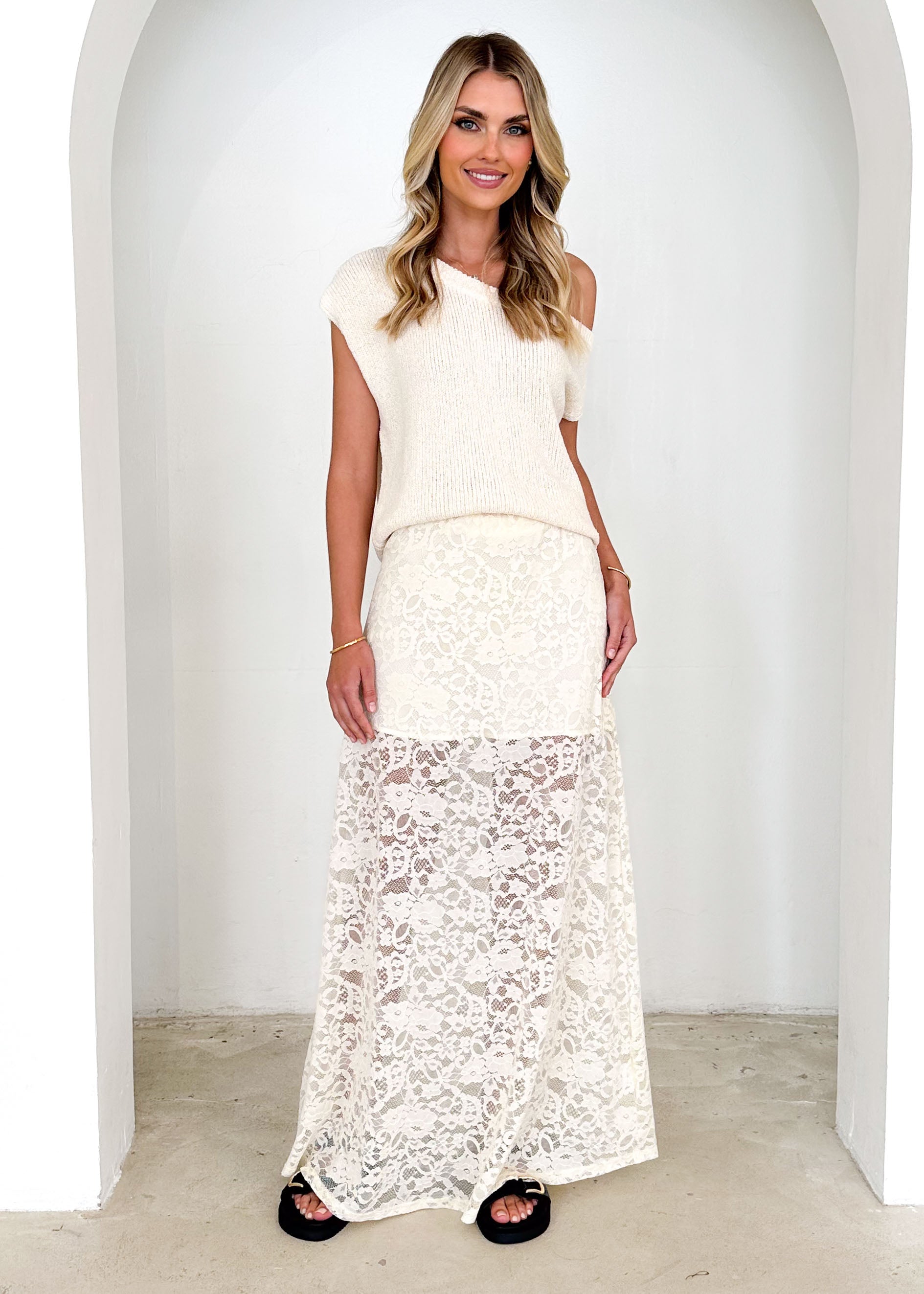 Anita Maxi Skirt Cream Lace