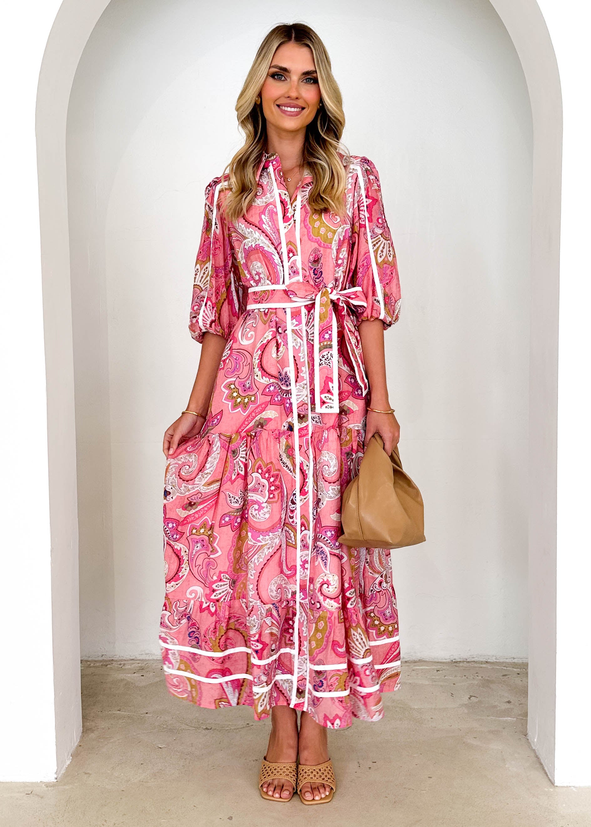 PRE-ORDER: Tantal Maxi Dress - Pink Paisley