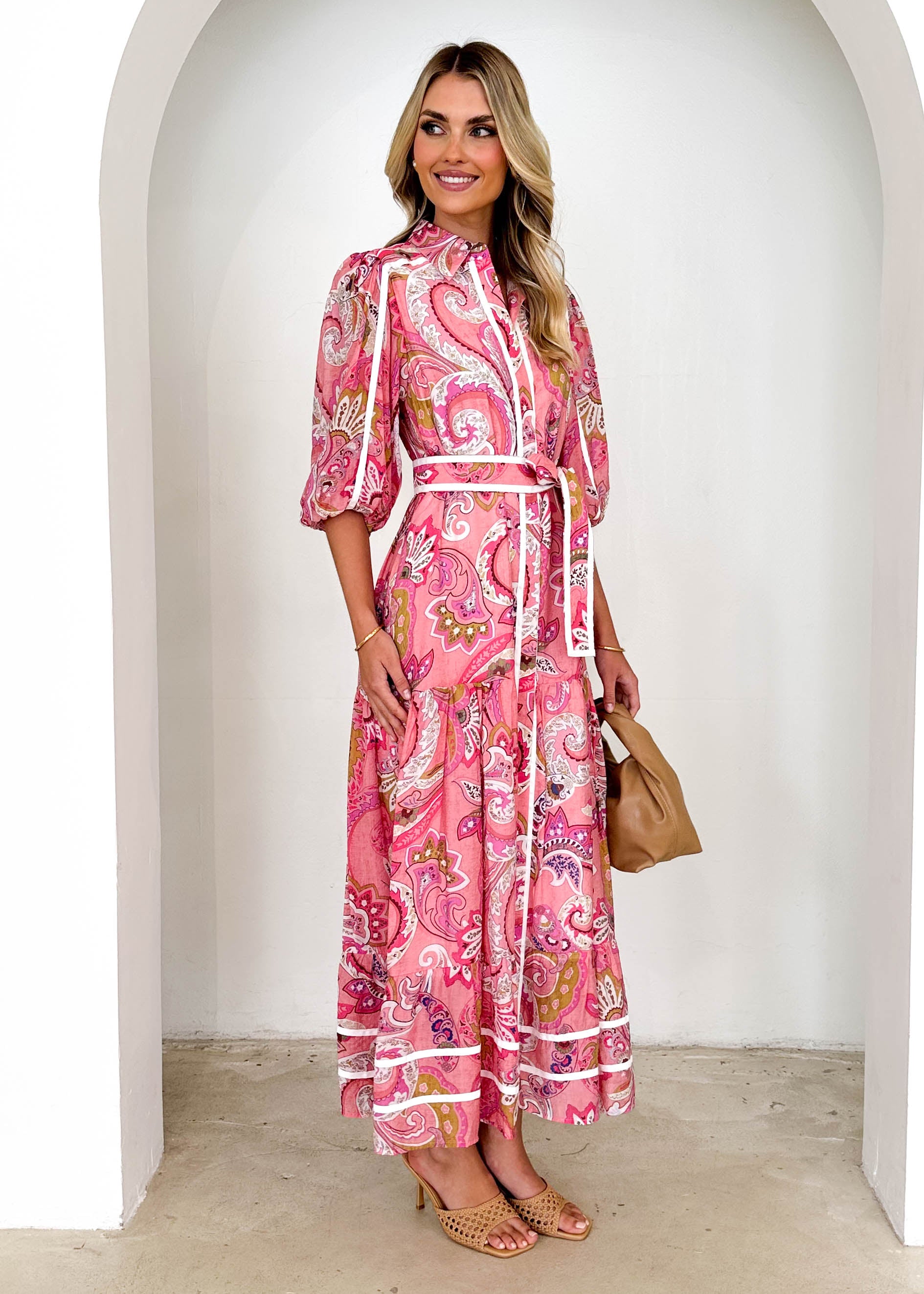 Tantal Maxi Dress - Pink Paisley