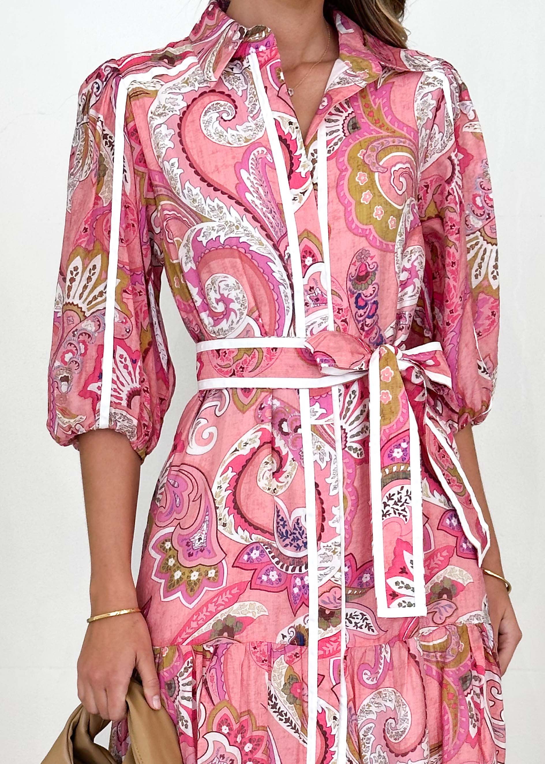 Tantal Maxi Dress - Pink Paisley