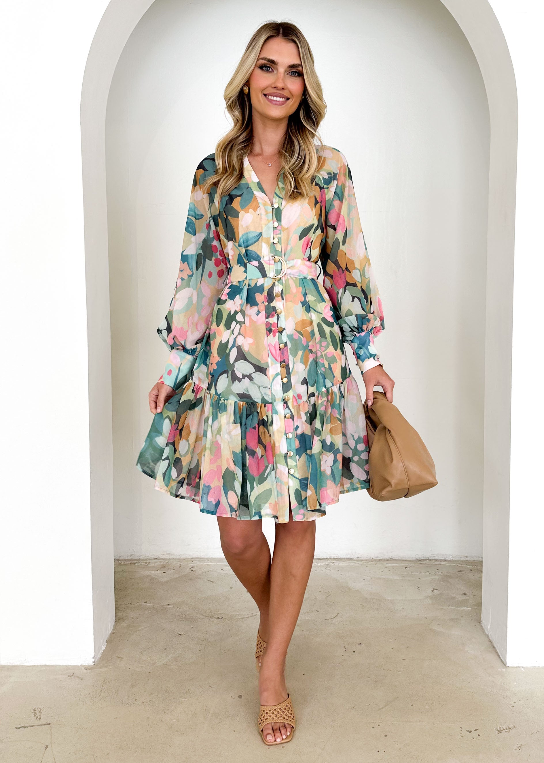 Samarah Dress - Teal Floral