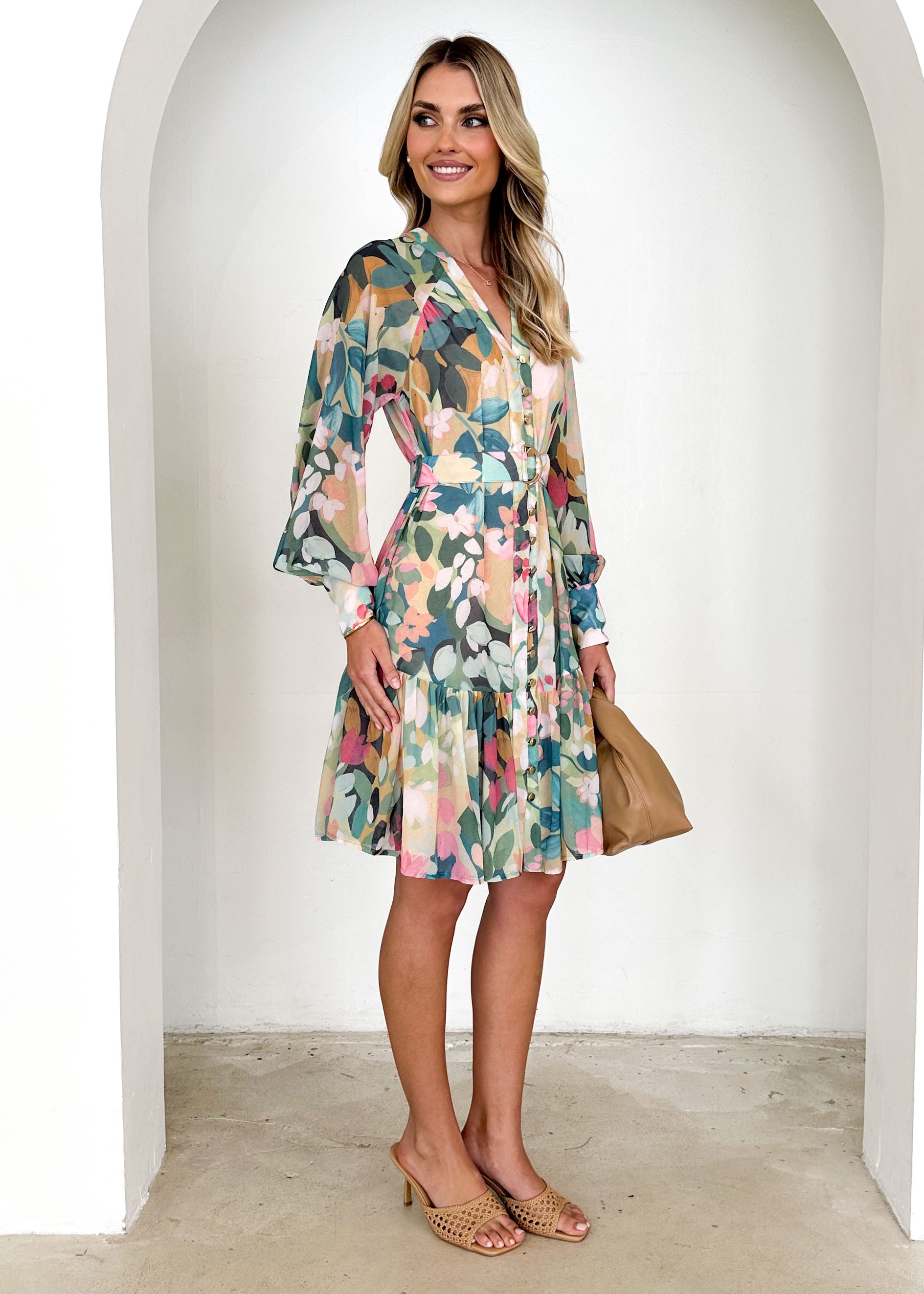 Samarah Dress - Teal Floral