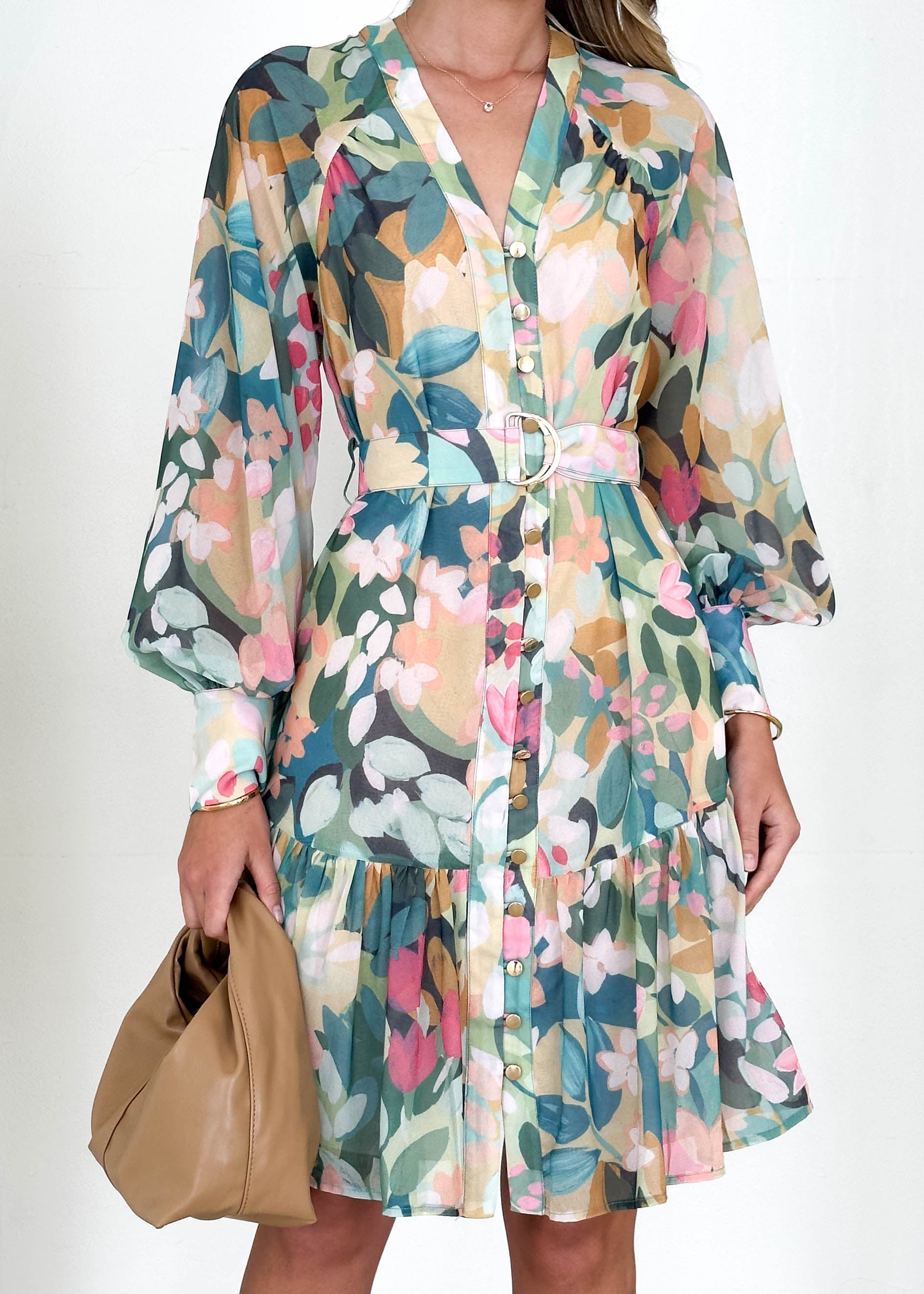 Samarah Dress - Teal Floral