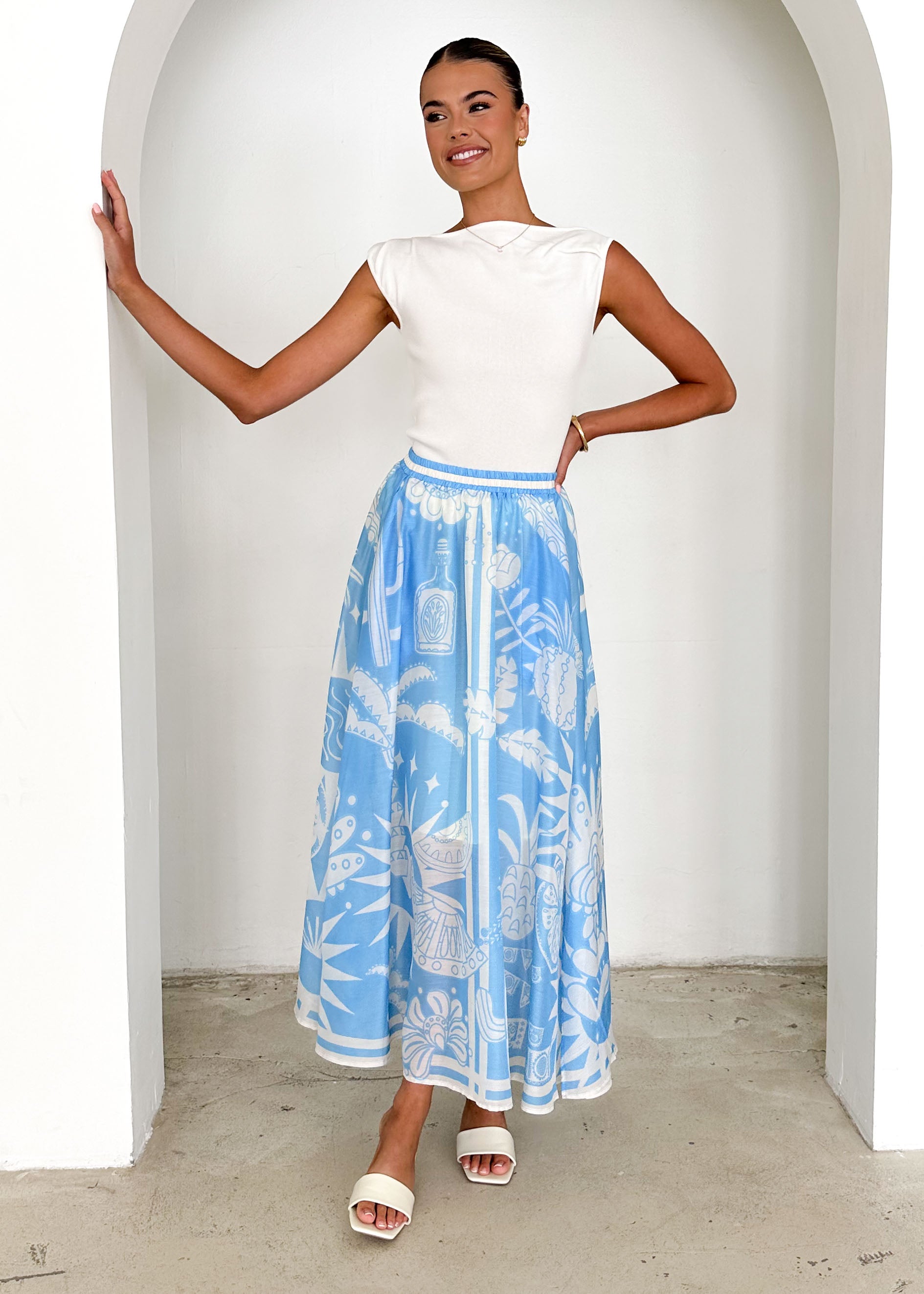 Keana Maxi Skirt - Blue Cabos