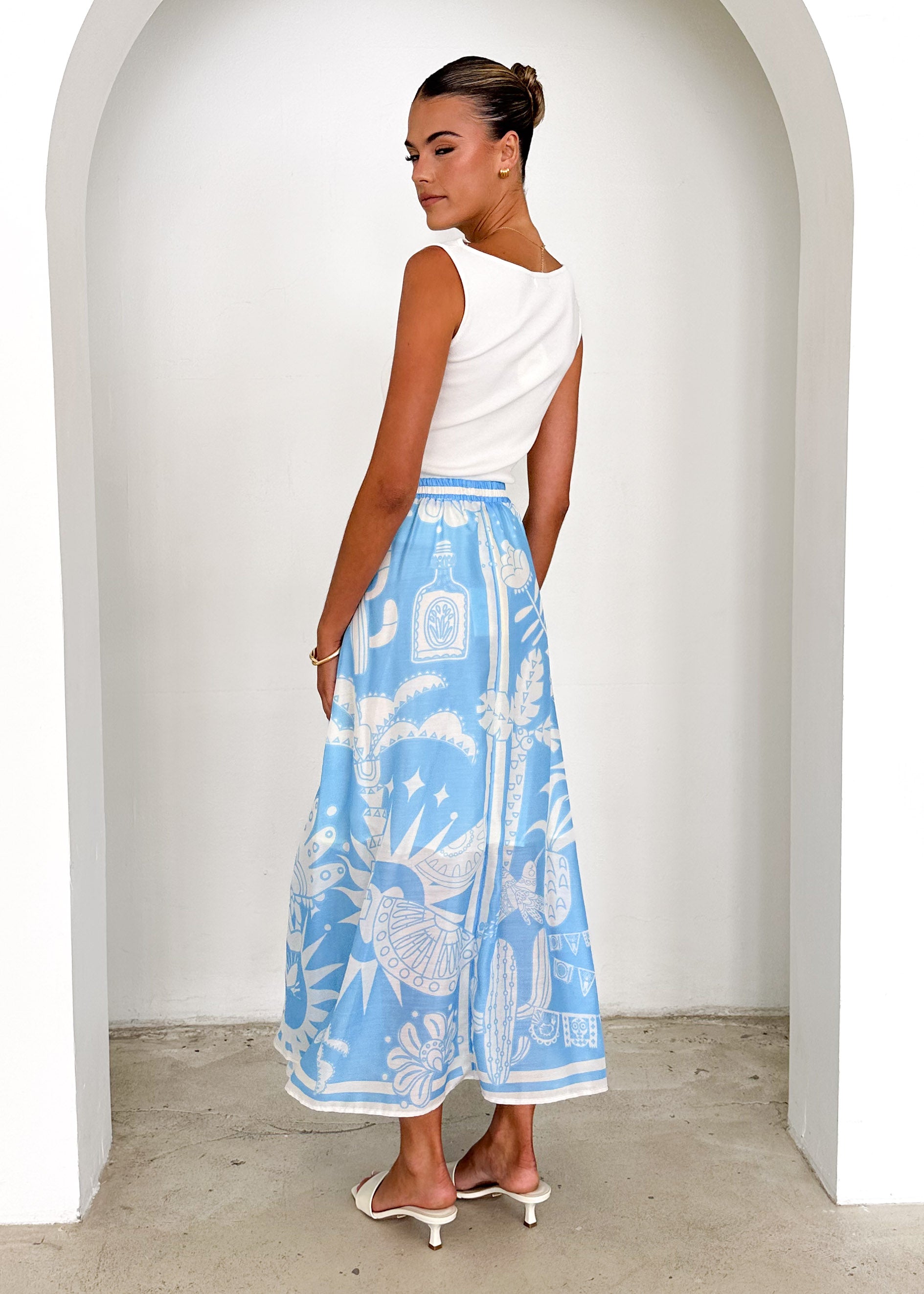 Keana Maxi Skirt - Blue Cabos