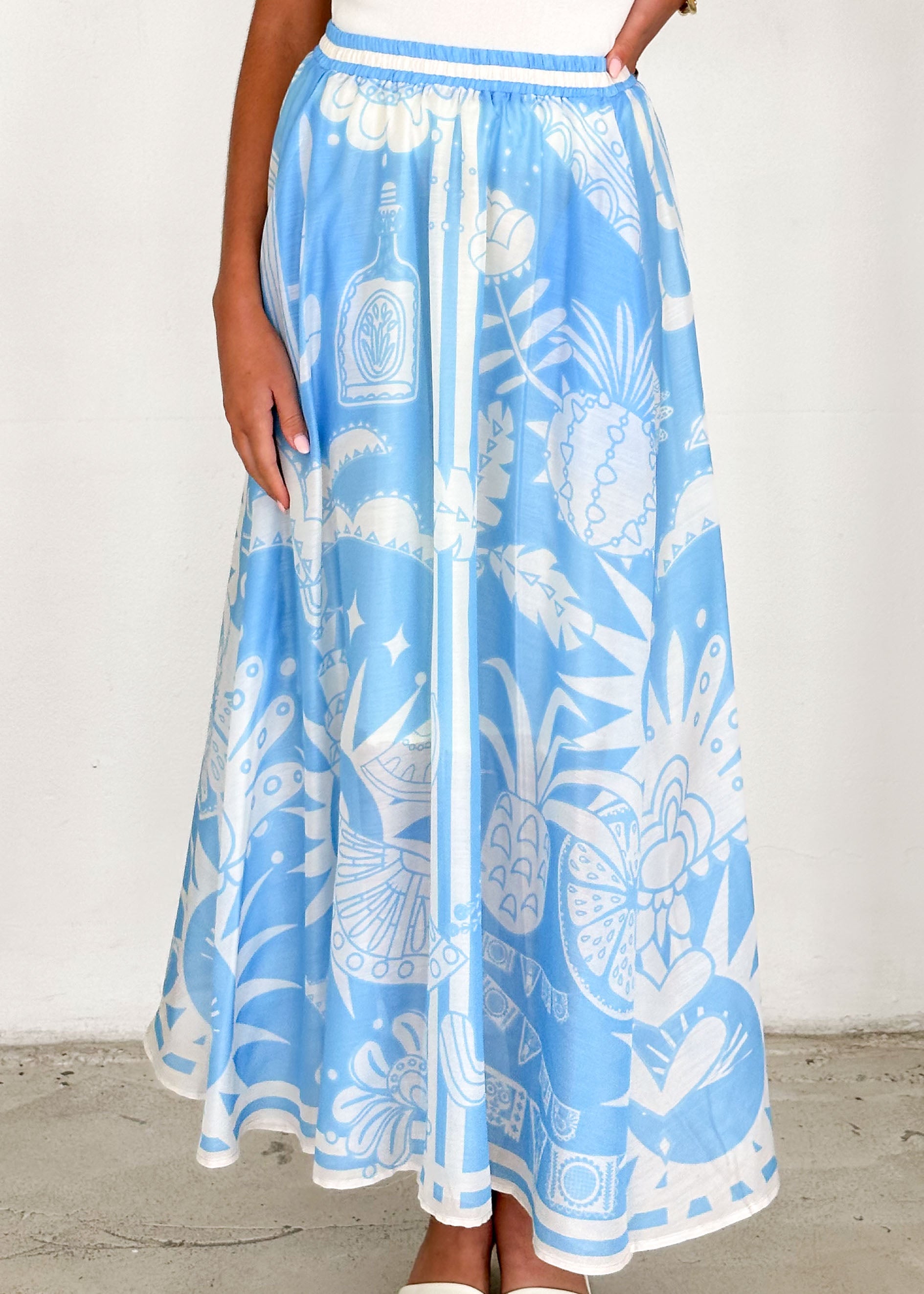 Keana Maxi Skirt - Blue Cabos