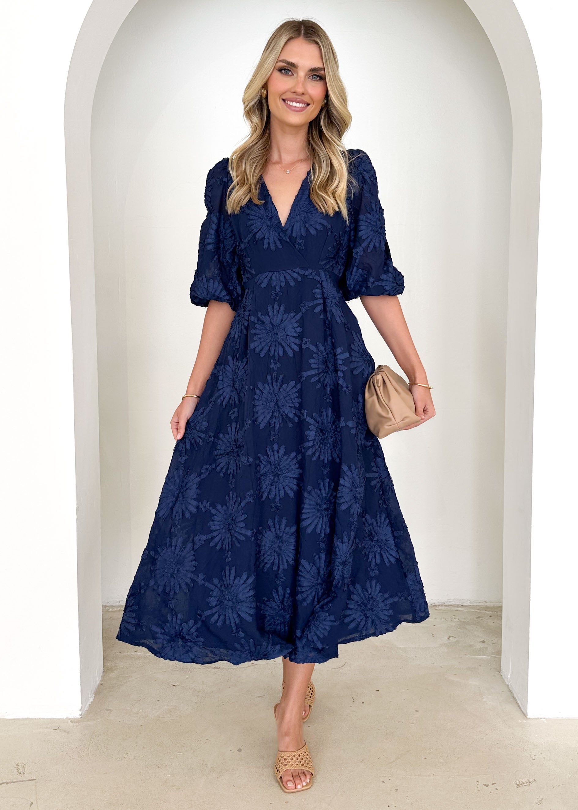 PRE-ORDER : Bayside Midi Dress - Navy